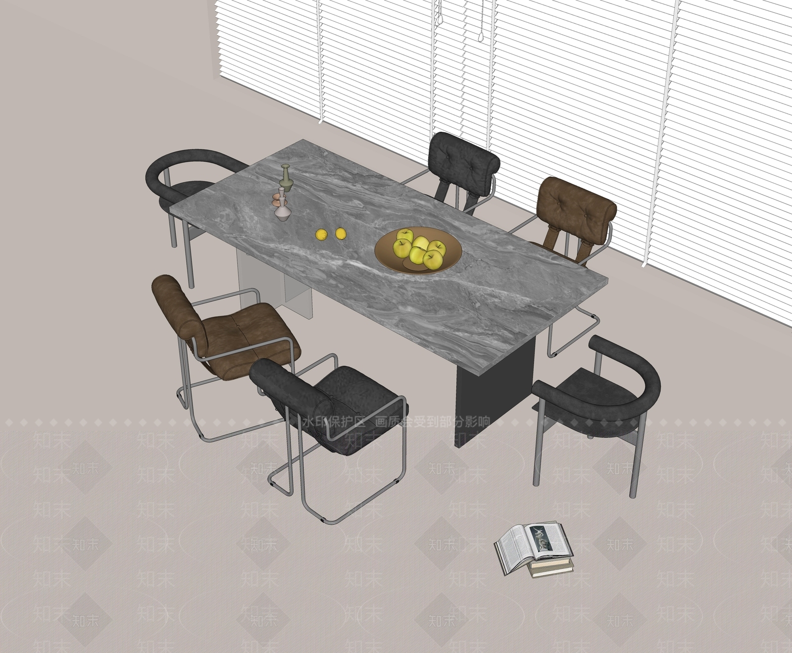 现代餐桌椅SU模型下载【ID:1195859002】