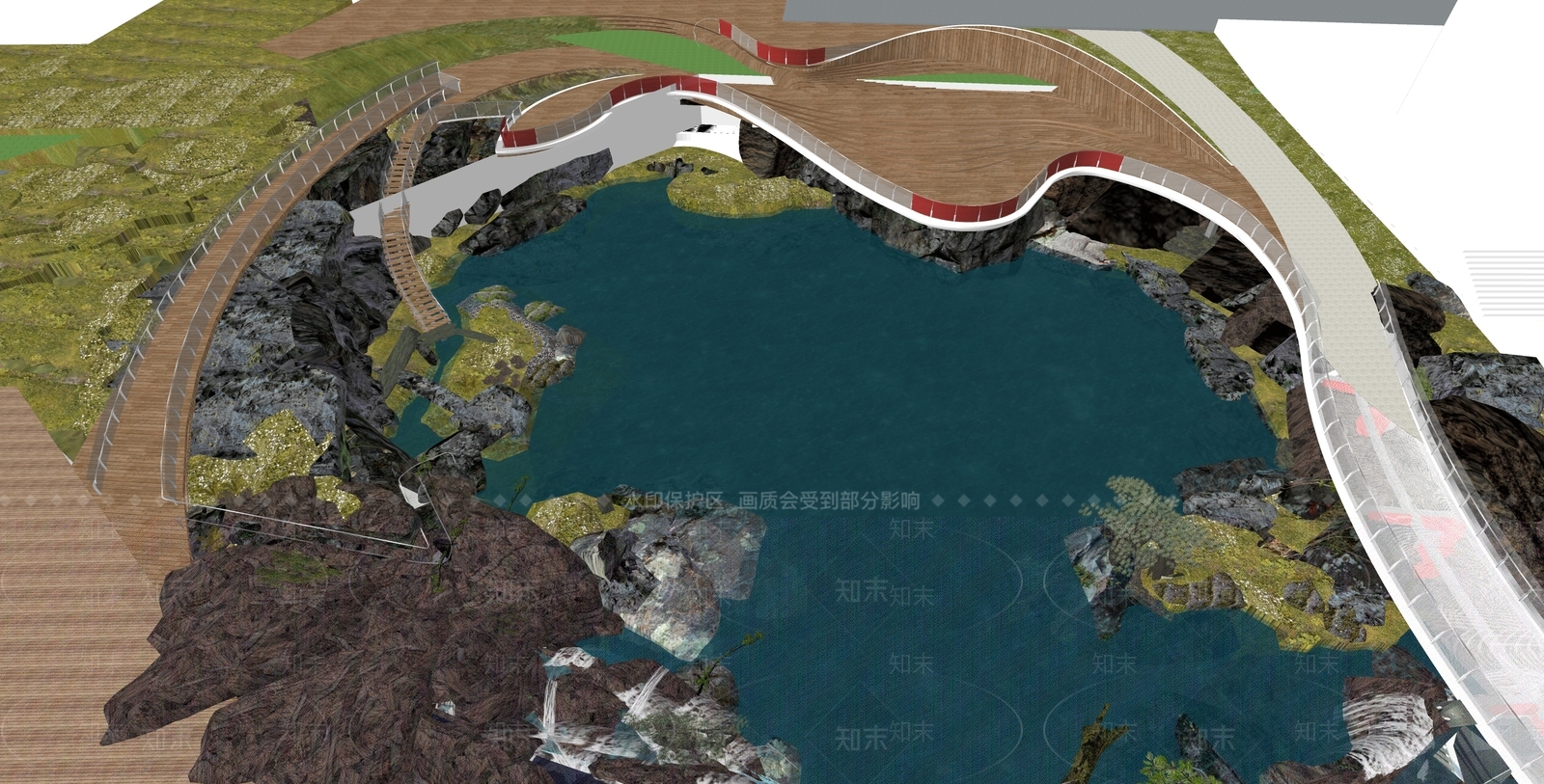 现代景观桥SU模型下载【ID:1195859860】