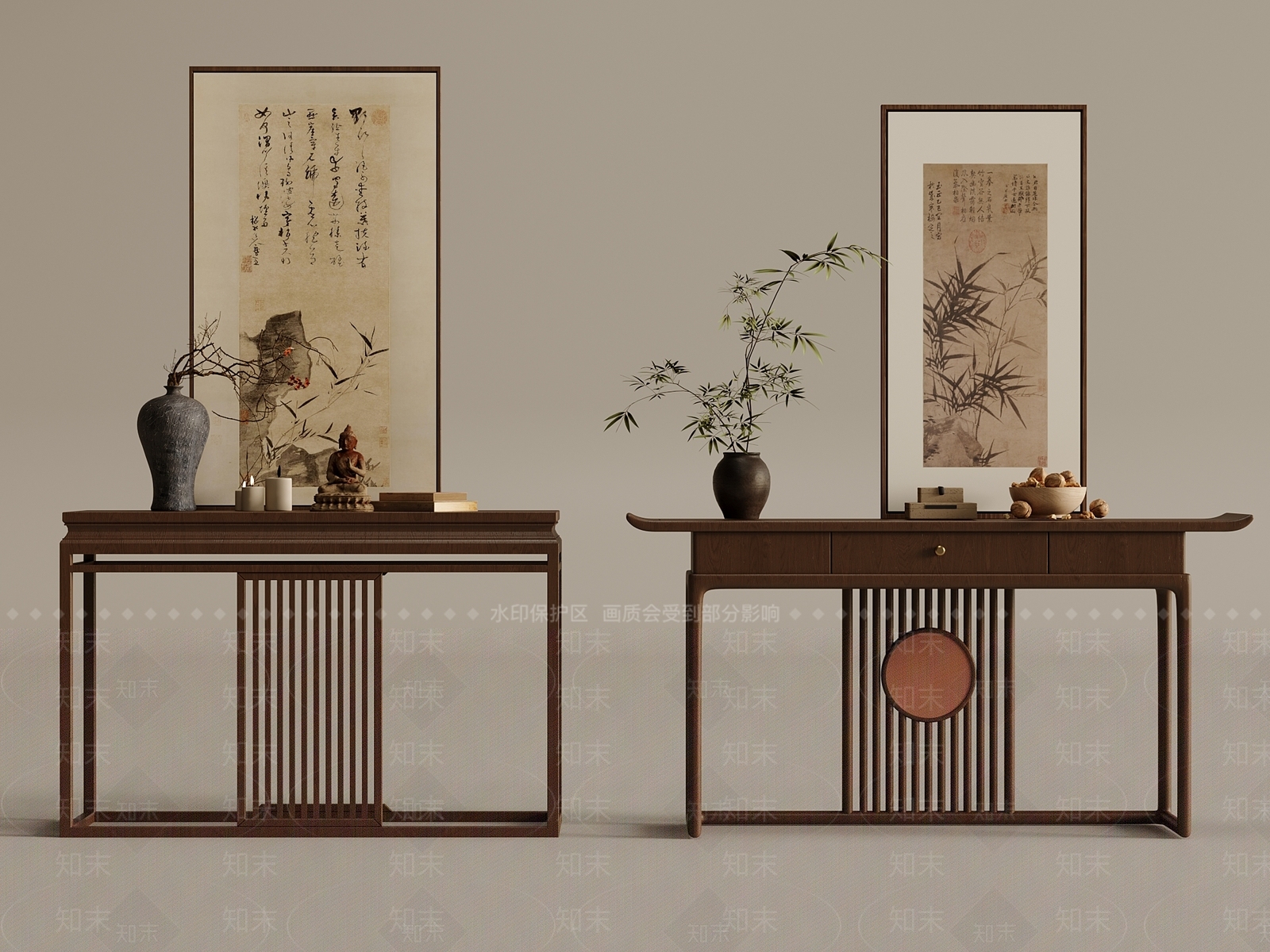 新中式条案SU模型下载【ID:1195861030】