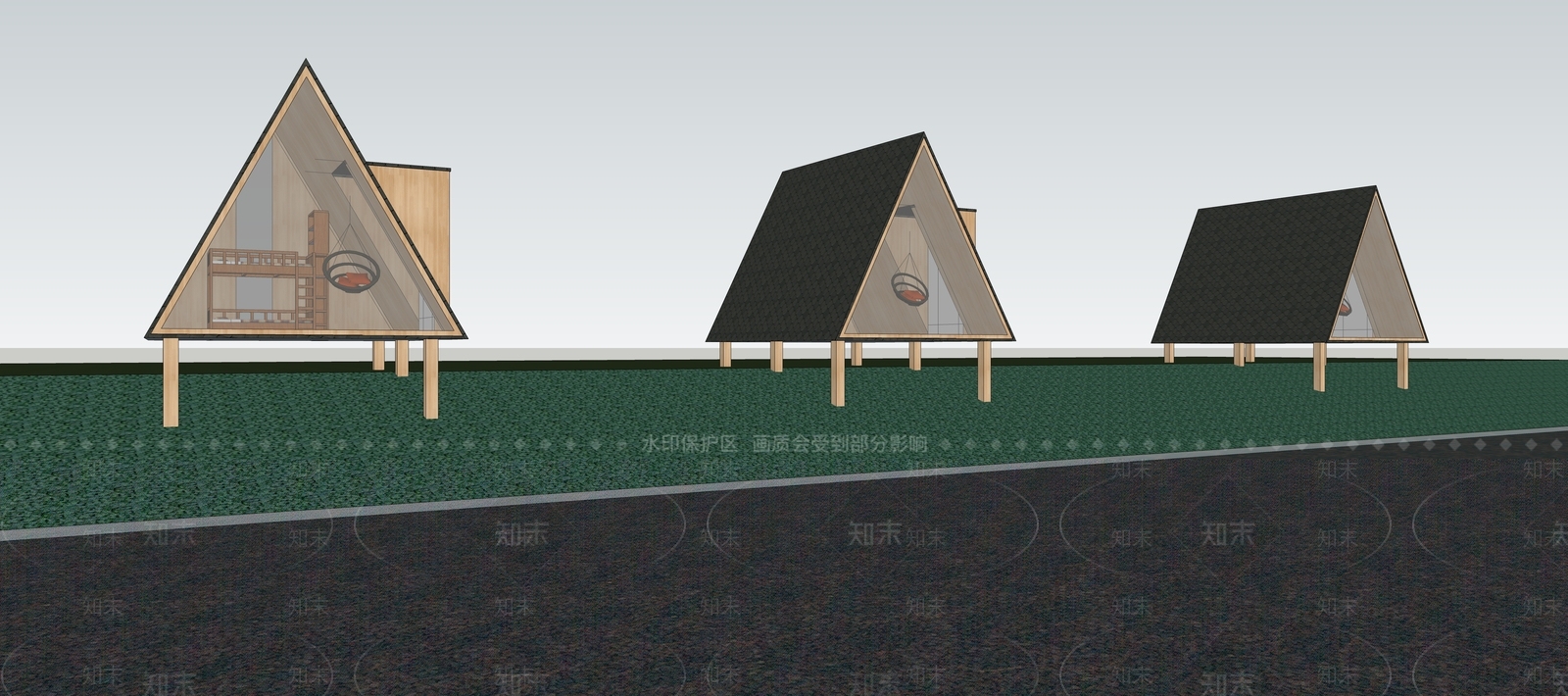 现代民宿建筑SU模型下载【ID:1195862746】