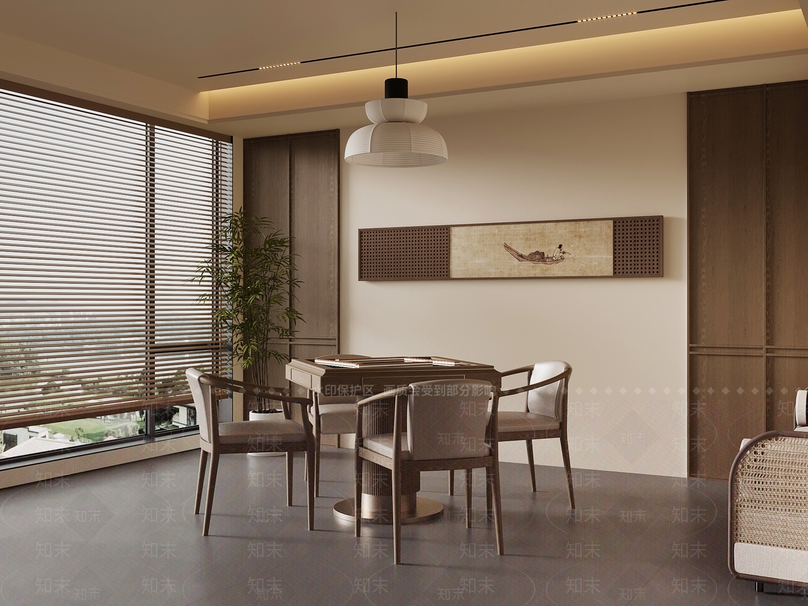 新中式棋牌室SU模型下载【ID:1195862871】