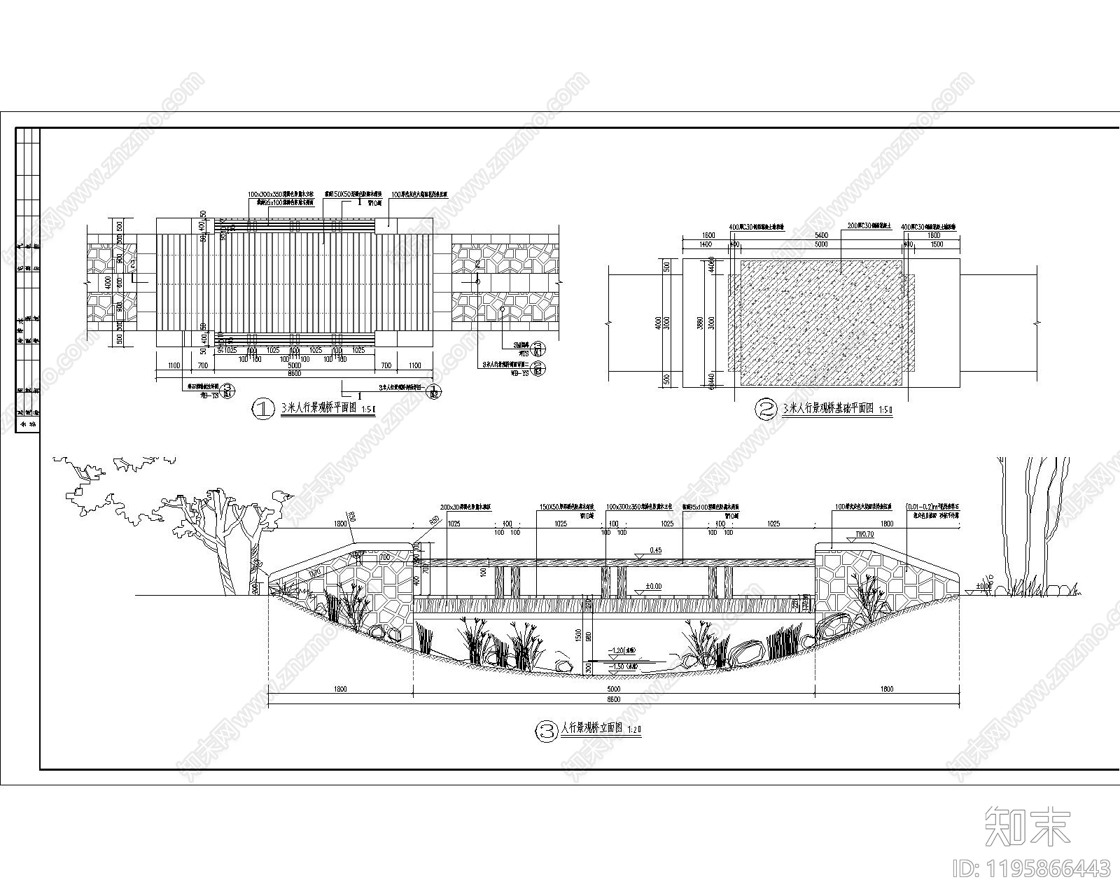 滨水公园cad施工图下载【ID:1195866443】