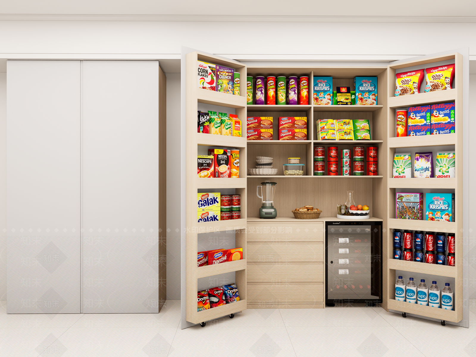 现代冰箱柜3D模型下载【ID:1195870509】