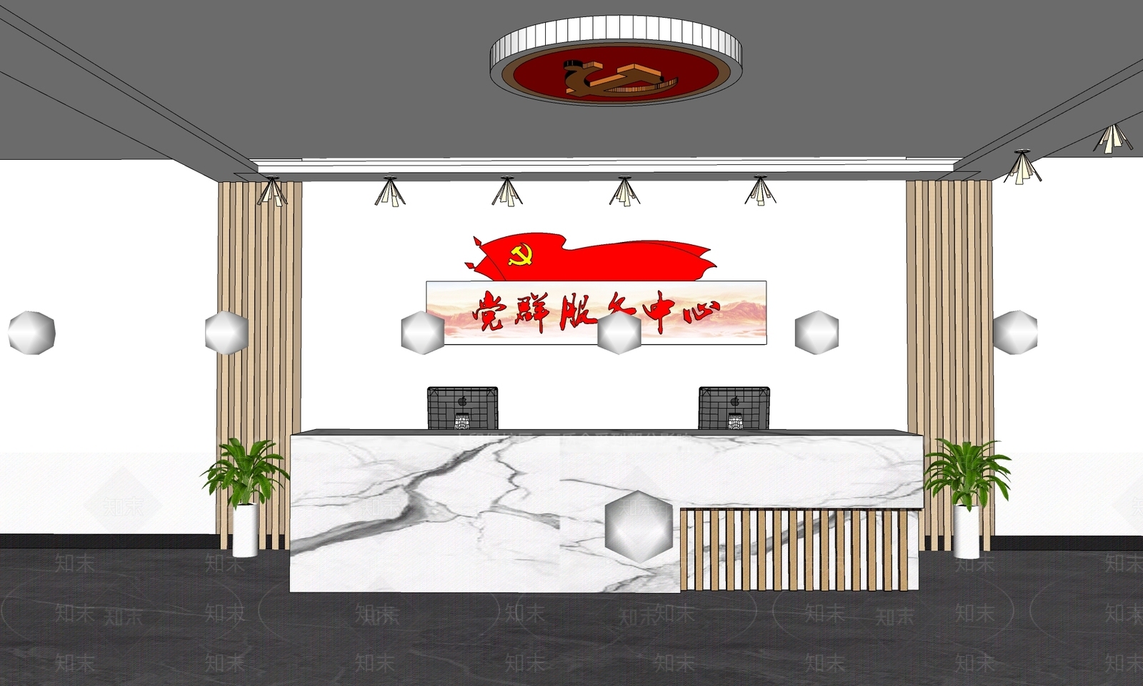 现代党建展厅SU模型下载【ID:1195872479】