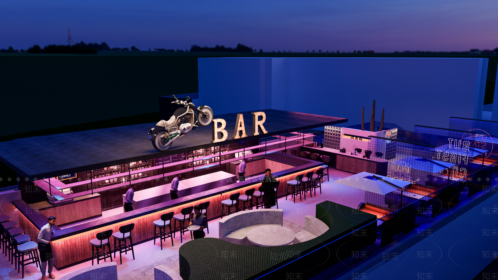 现代复古酒吧SU模型下载【ID:1195879609】
