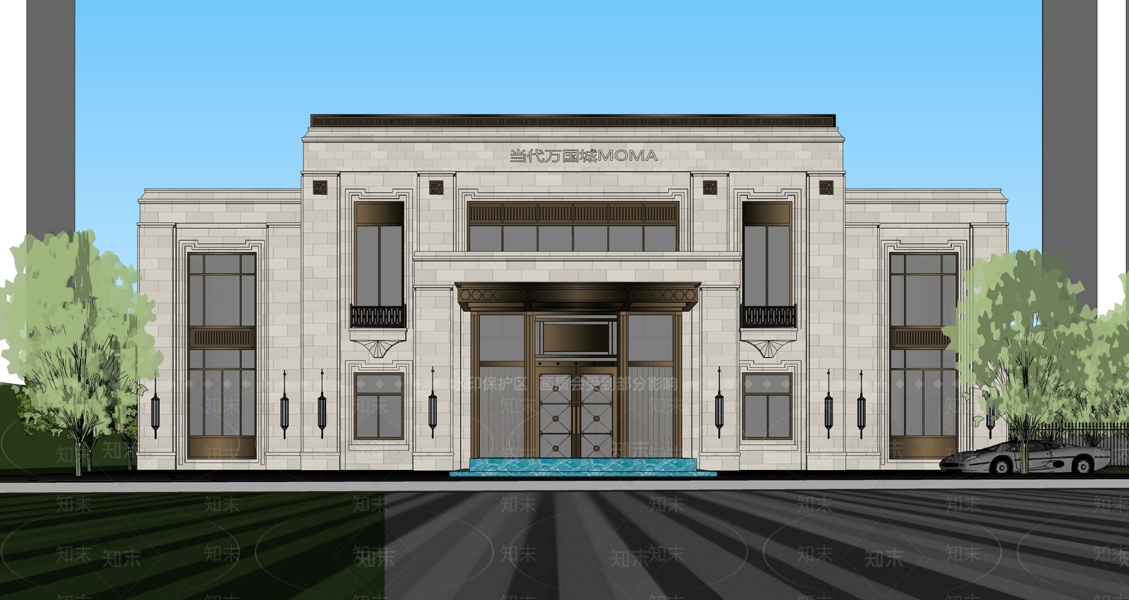 欧式独栋别墅SU模型下载【ID:1195874168】