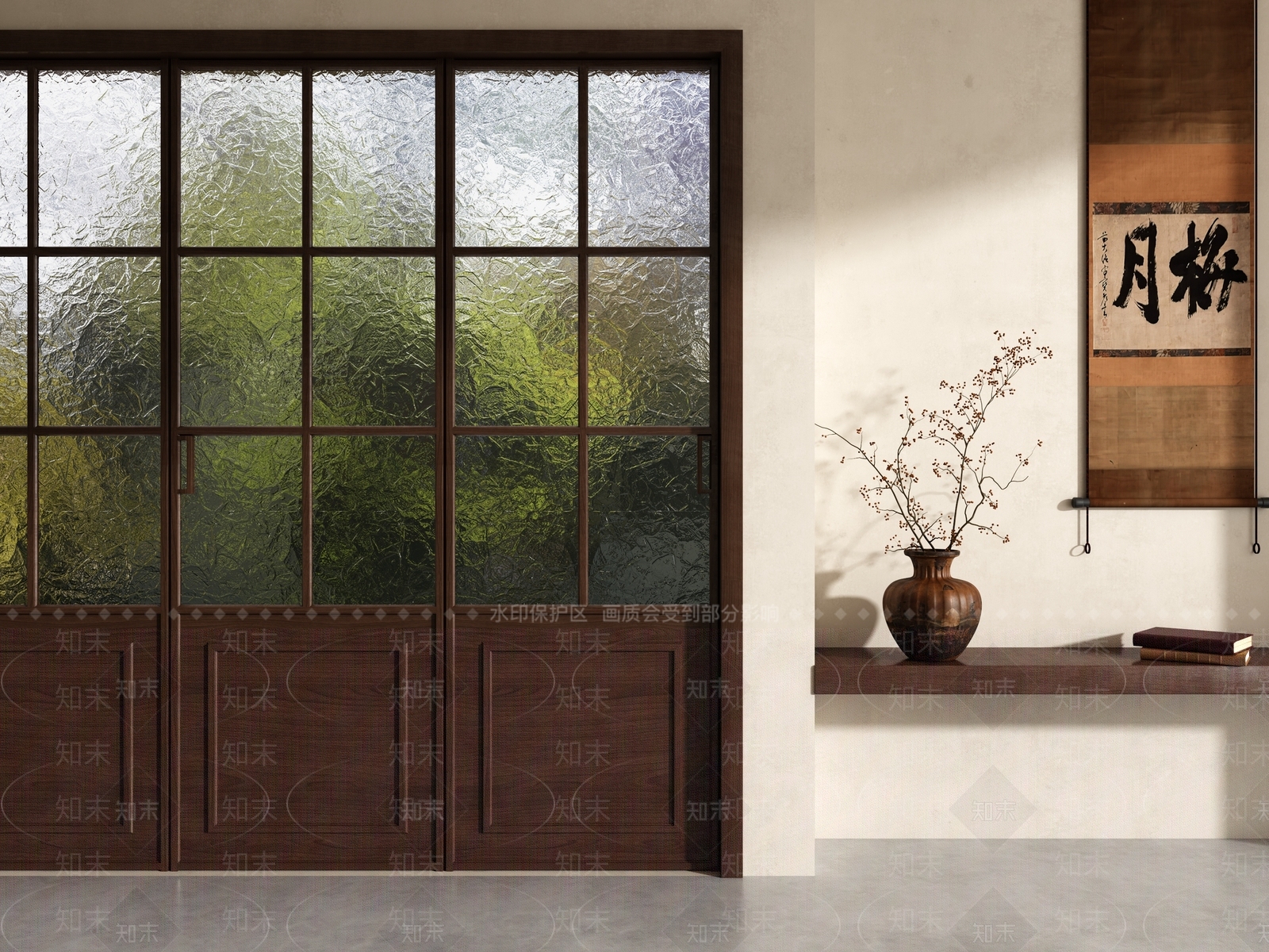 新中式推拉门SU模型下载【ID:1195874721】