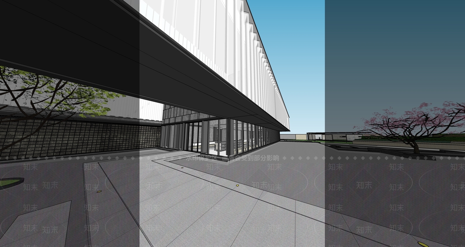现代商场建筑SU模型下载【ID:1195875056】