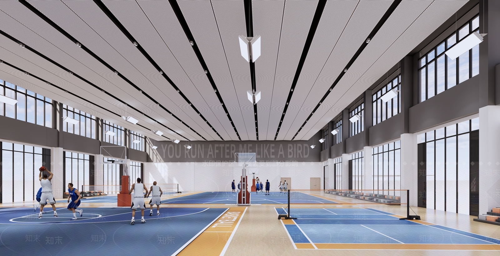 现代篮球场SU模型下载【ID:1195879309】