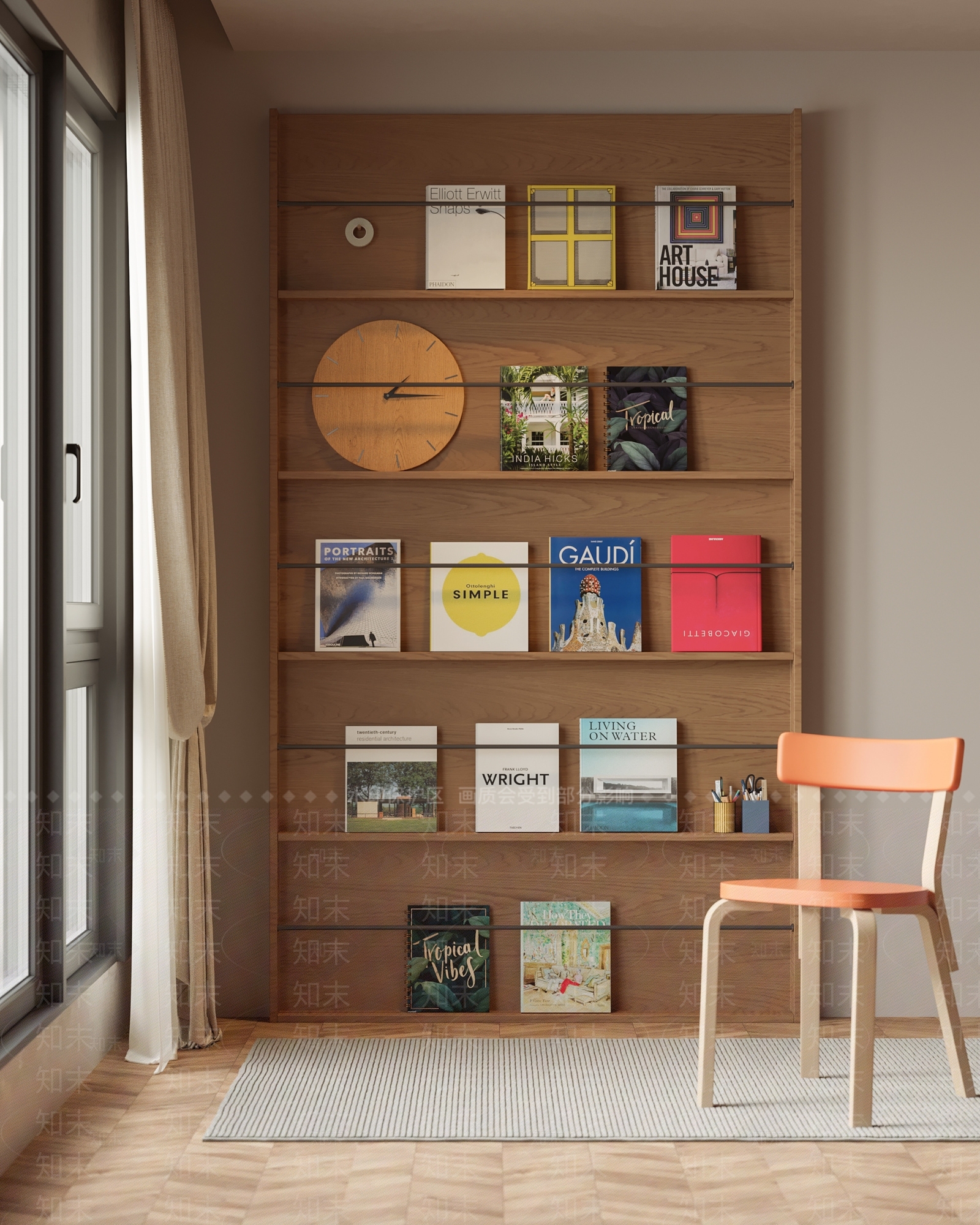 中古原木书柜SU模型下载【ID:1195879810】