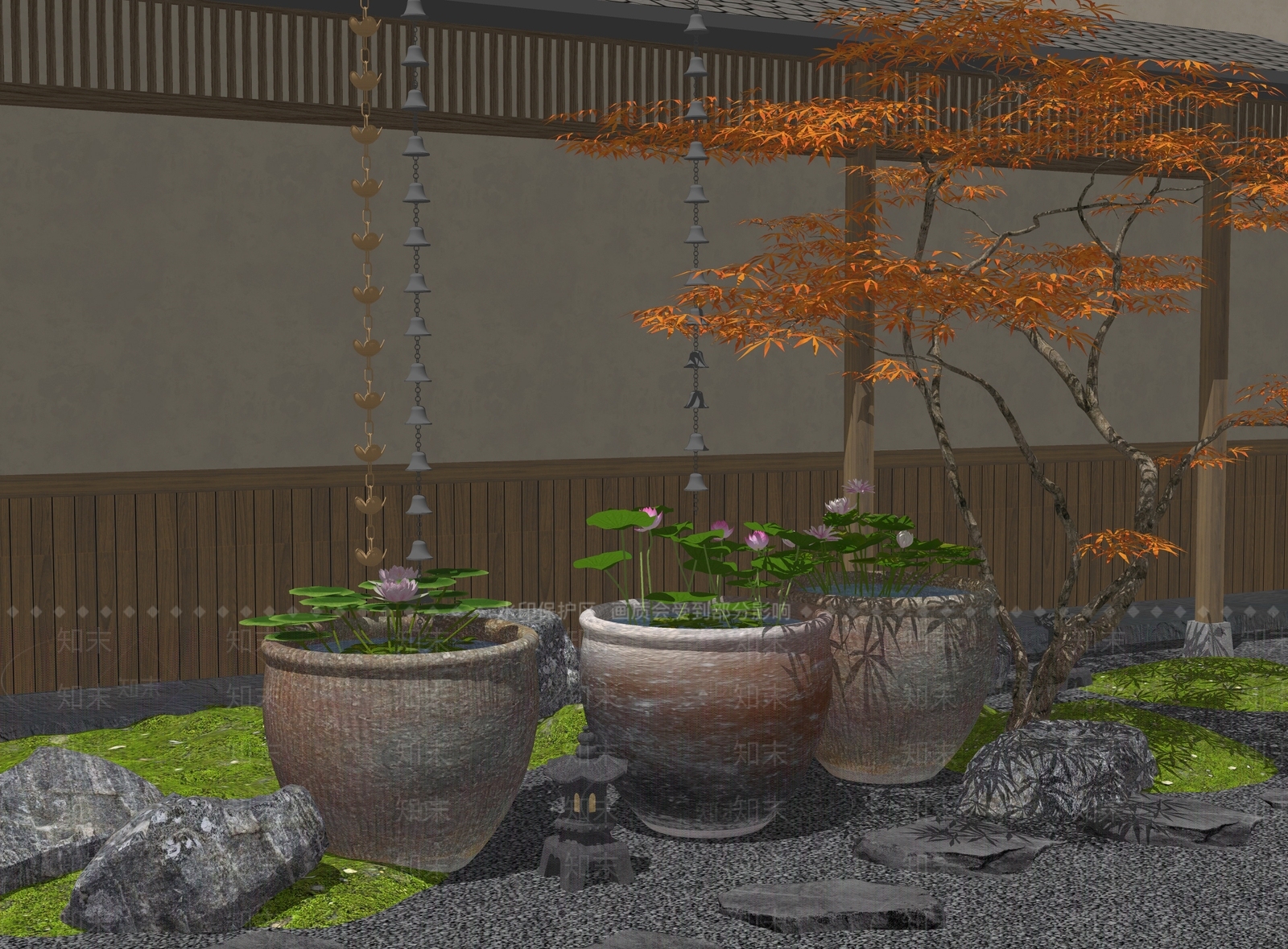 日式鱼缸SU模型下载【ID:1195880548】