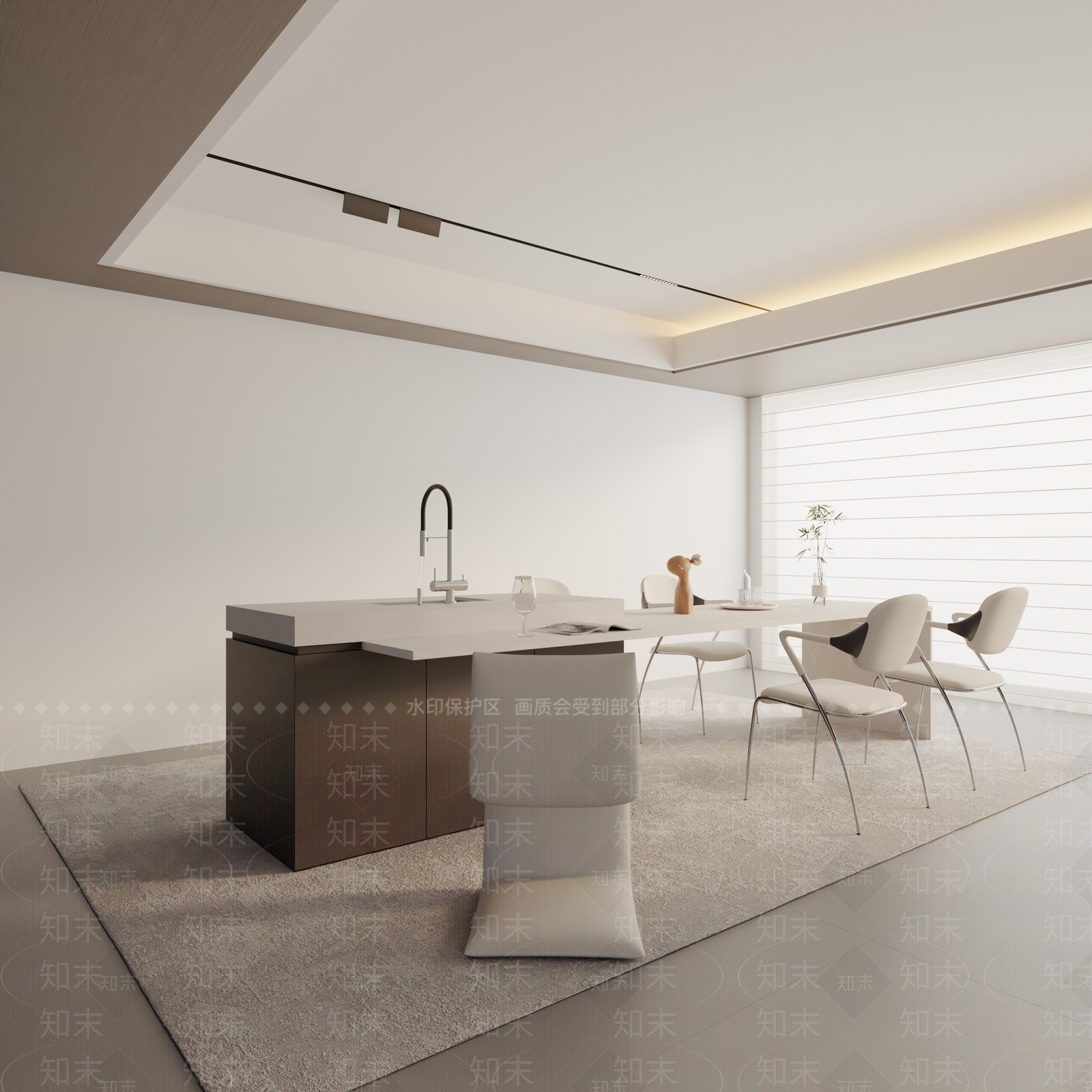 现代餐桌3D模型下载【ID:1195881052】