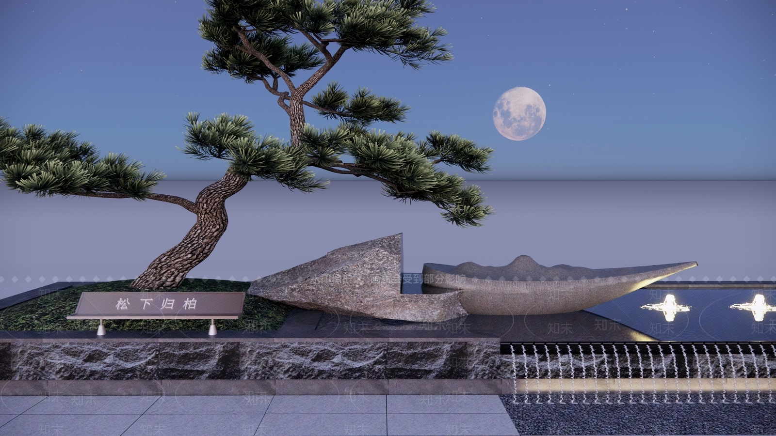 新中式日式雕塑小品SU模型下载【ID:1195883727】