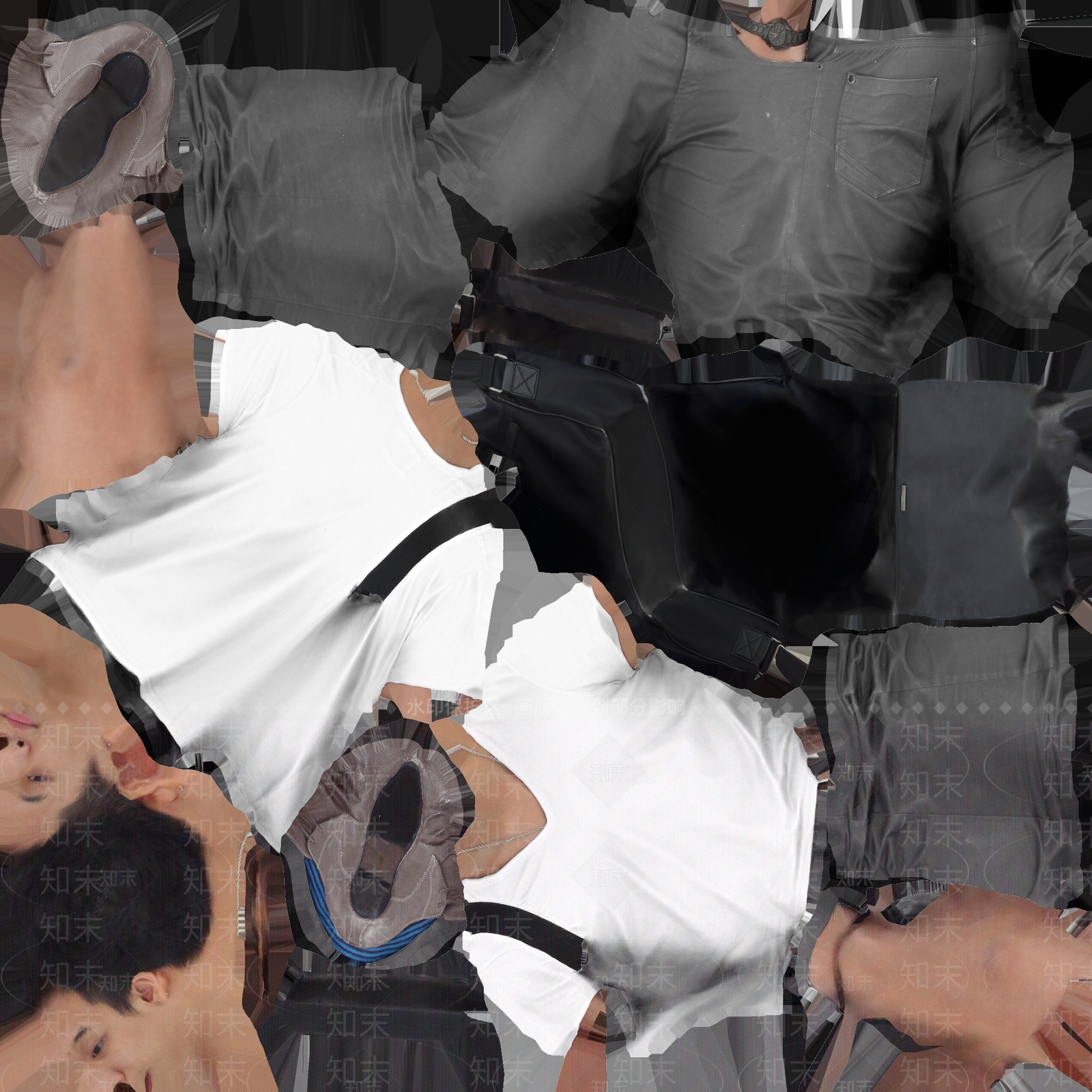 现代白色半袖男人3D模型下载【ID:1195883384】