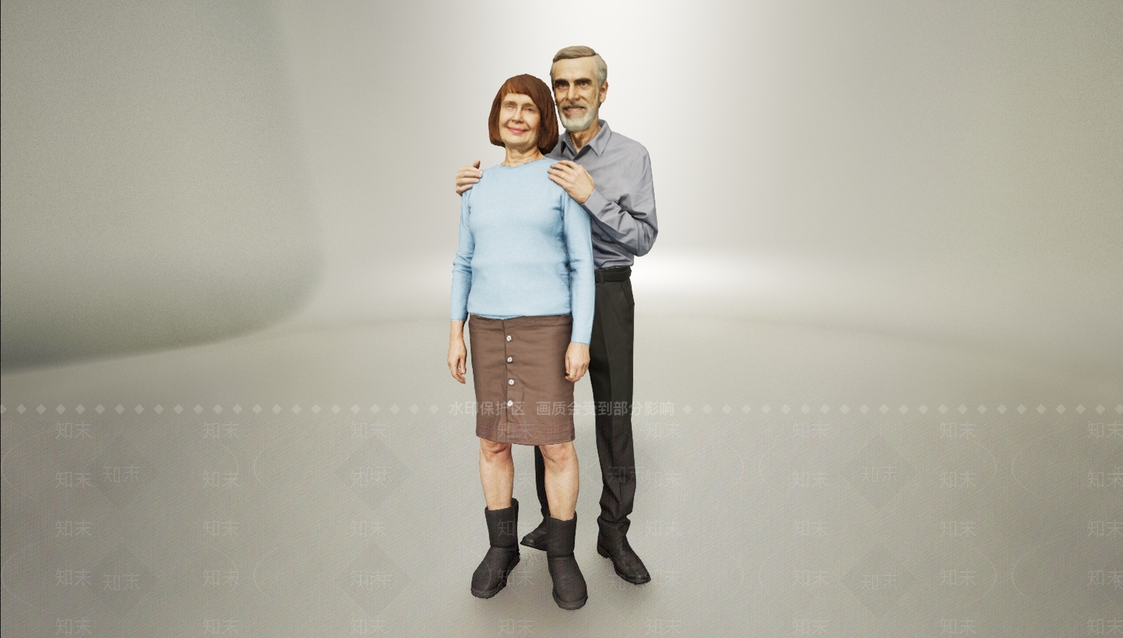 现代中年夫妻3D模型下载【ID:1195883570】