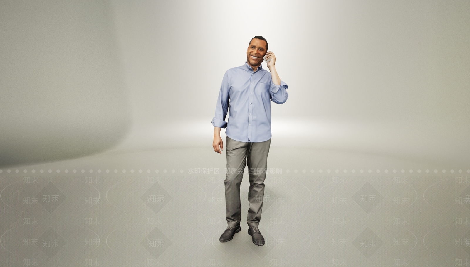 现代打电话开心男人3D模型下载【ID:1195885962】