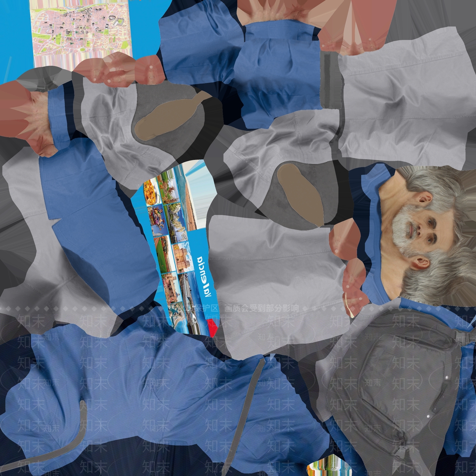 现代看传单中年男人3D模型下载【ID:1195885965】
