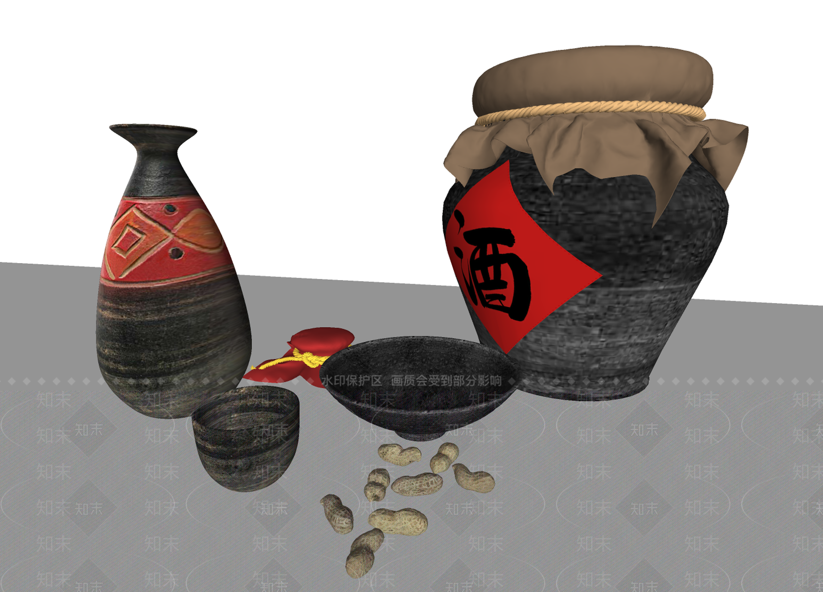酒具SU模型下载【ID:1195886825】