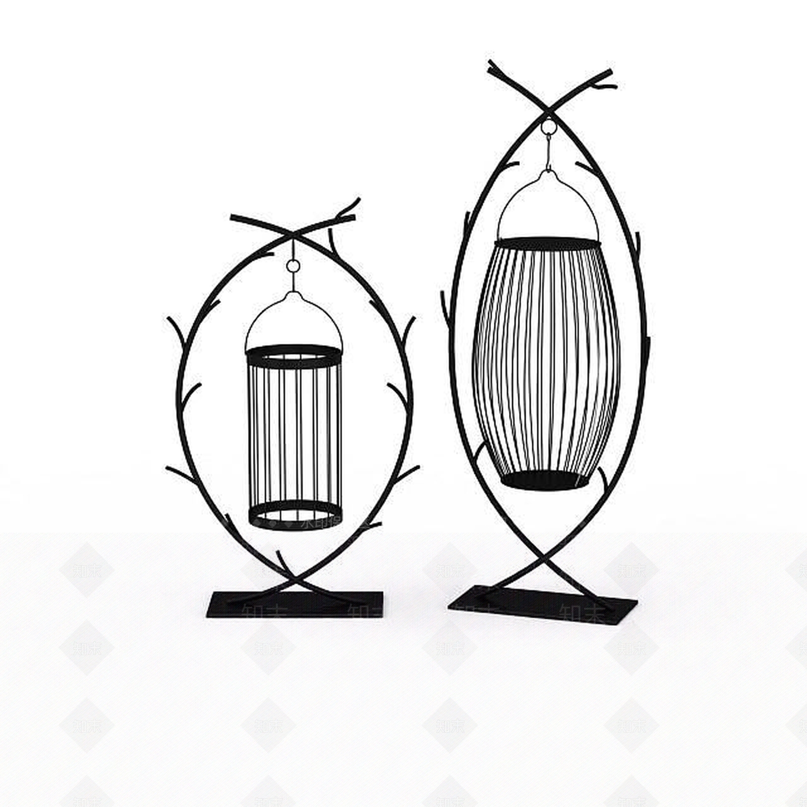 现代鸟笼子摆件3D模型下载【ID:1195886969】