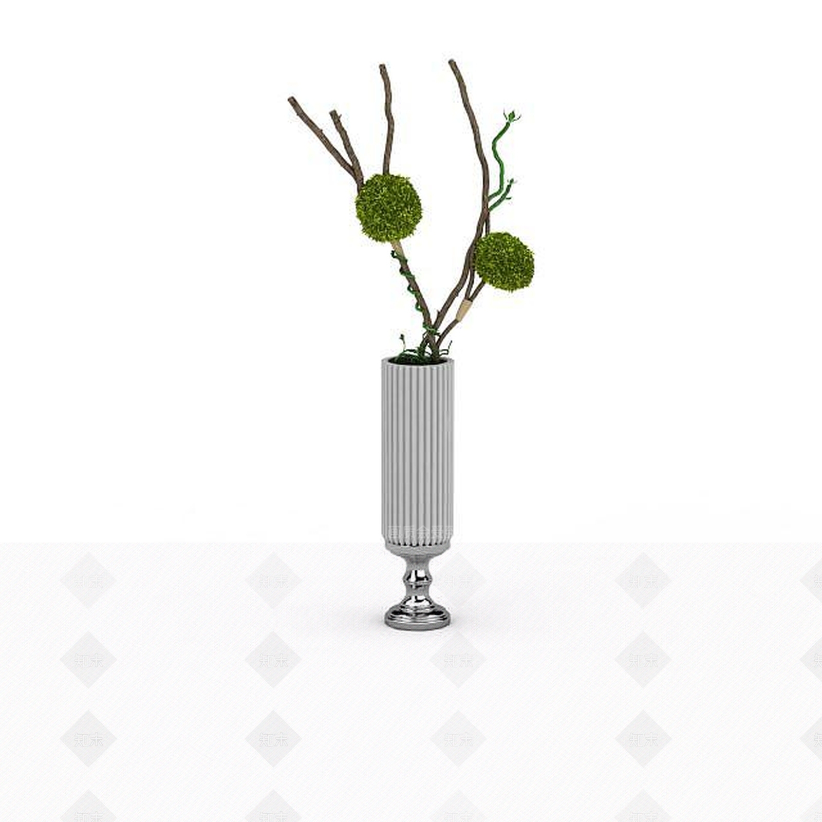 现代绿植球3D模型下载【ID:1195887034】