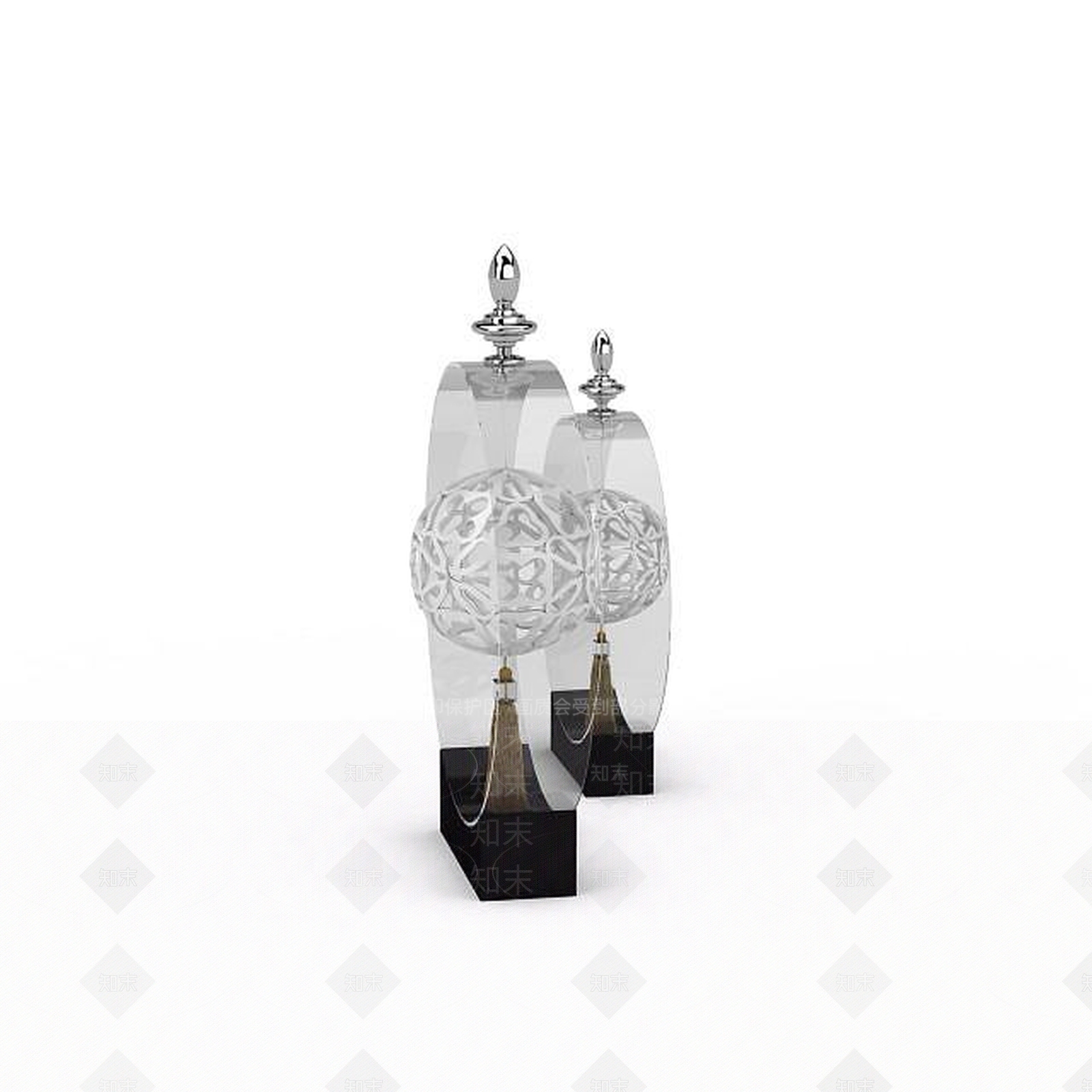 现代球形陈设品3D模型下载【ID:1195887191】