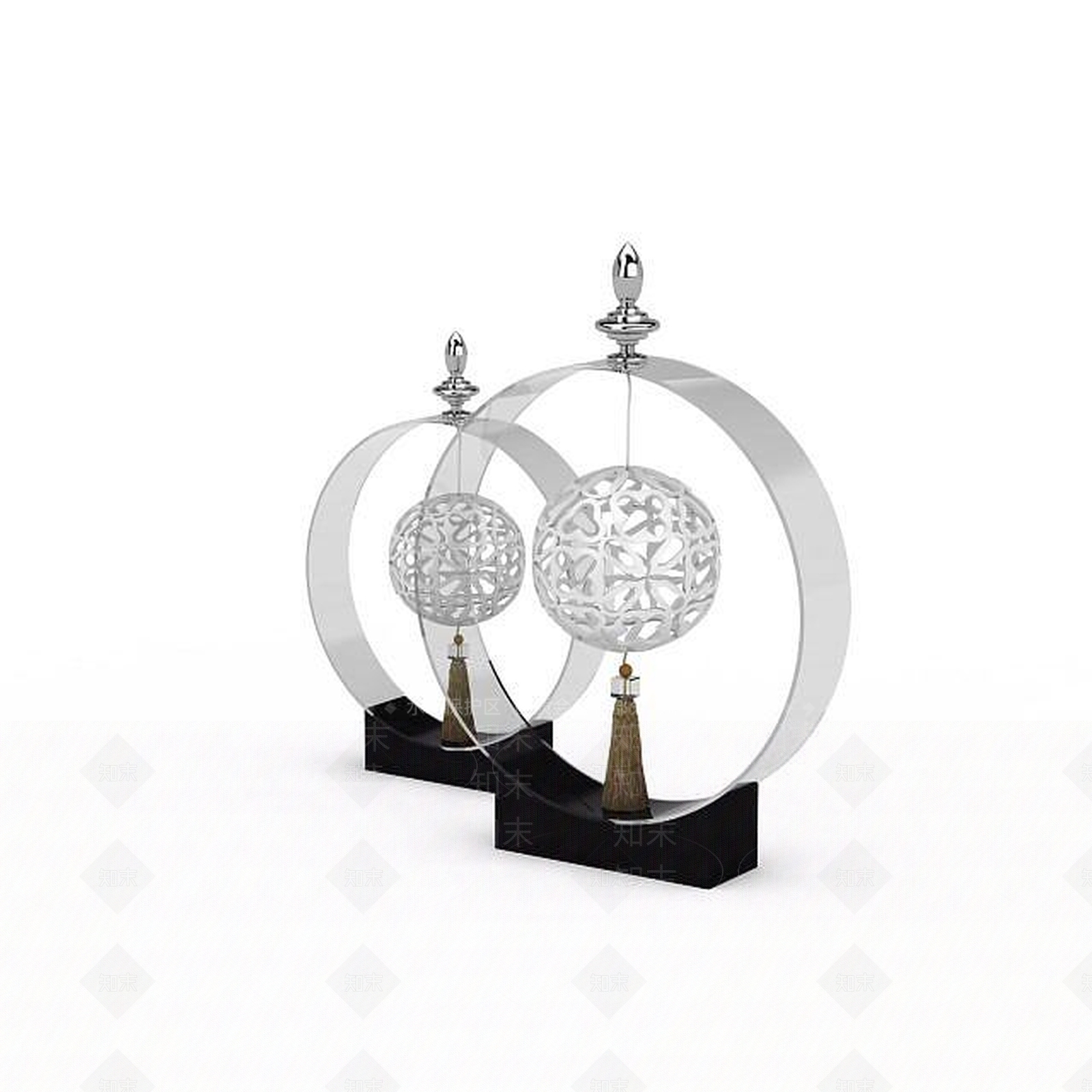 现代球形陈设品3D模型下载【ID:1195887191】