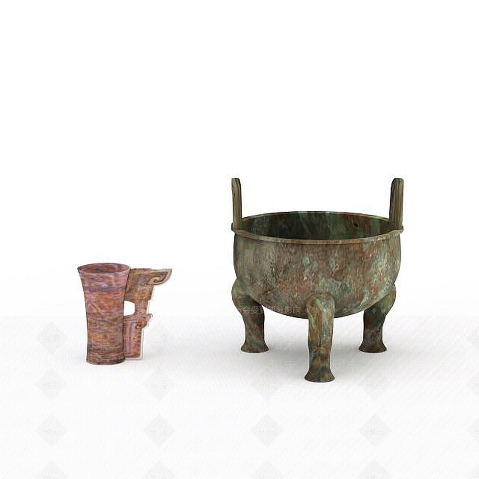 中式青铜器3D模型下载【ID:1195887690】