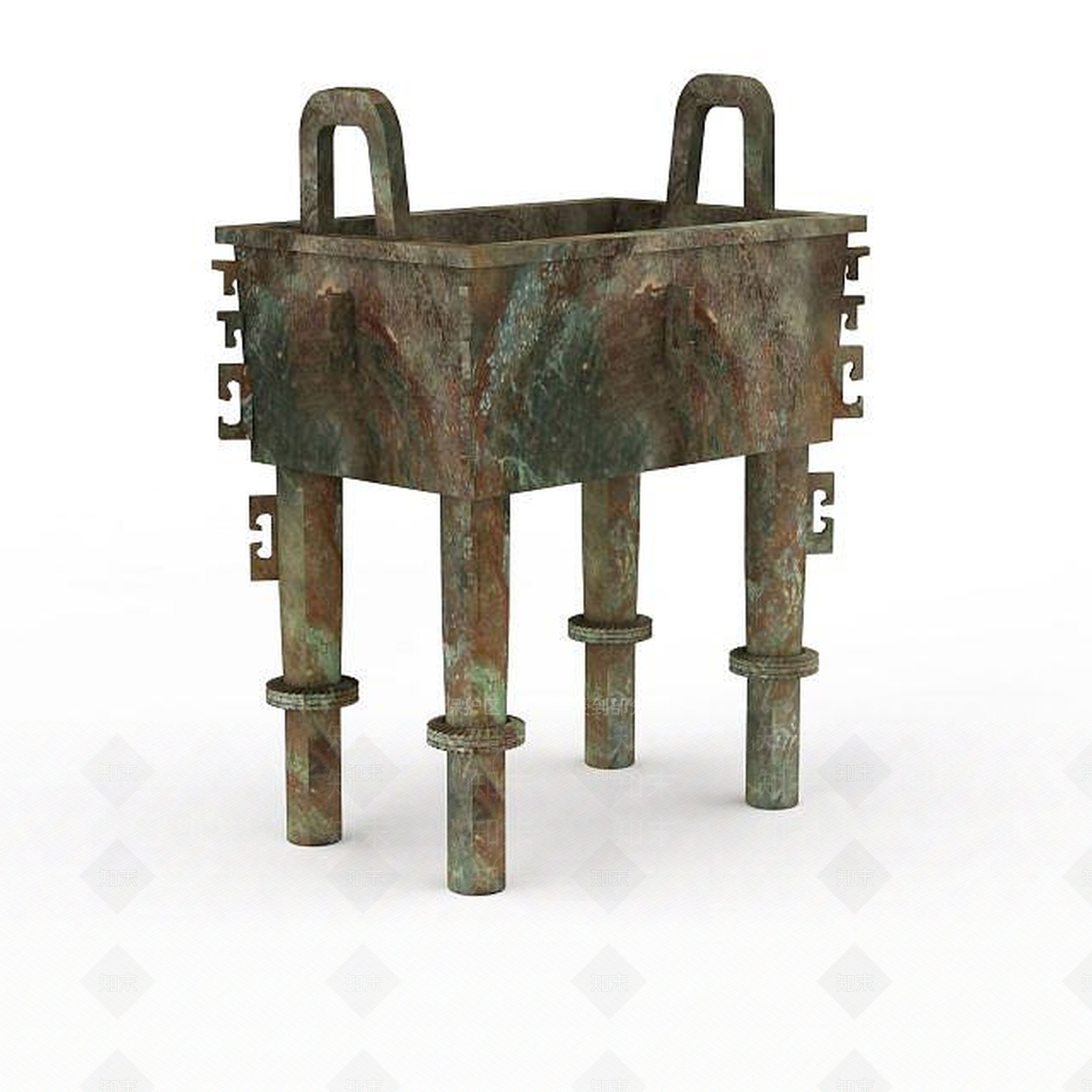 中式青铜器3D模型下载【ID:1195887695】