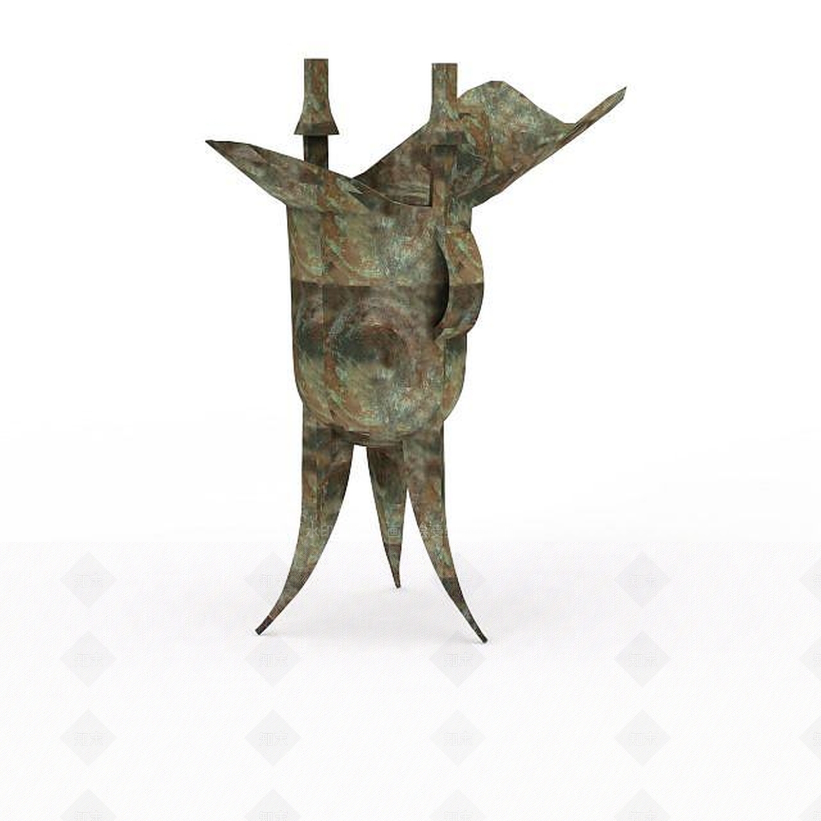 现代汉代青铜杯樽3D模型下载【ID:1195887699】