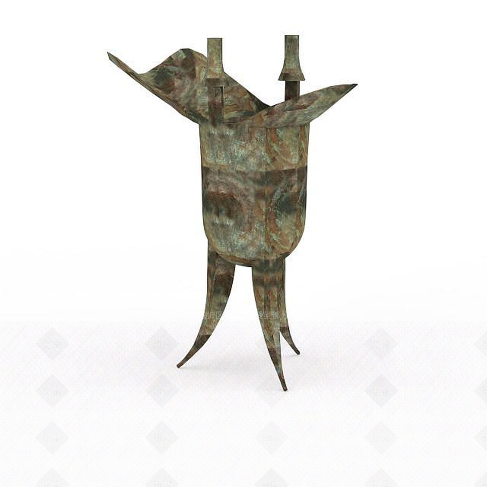 现代汉代青铜杯樽3D模型下载【ID:1195887699】