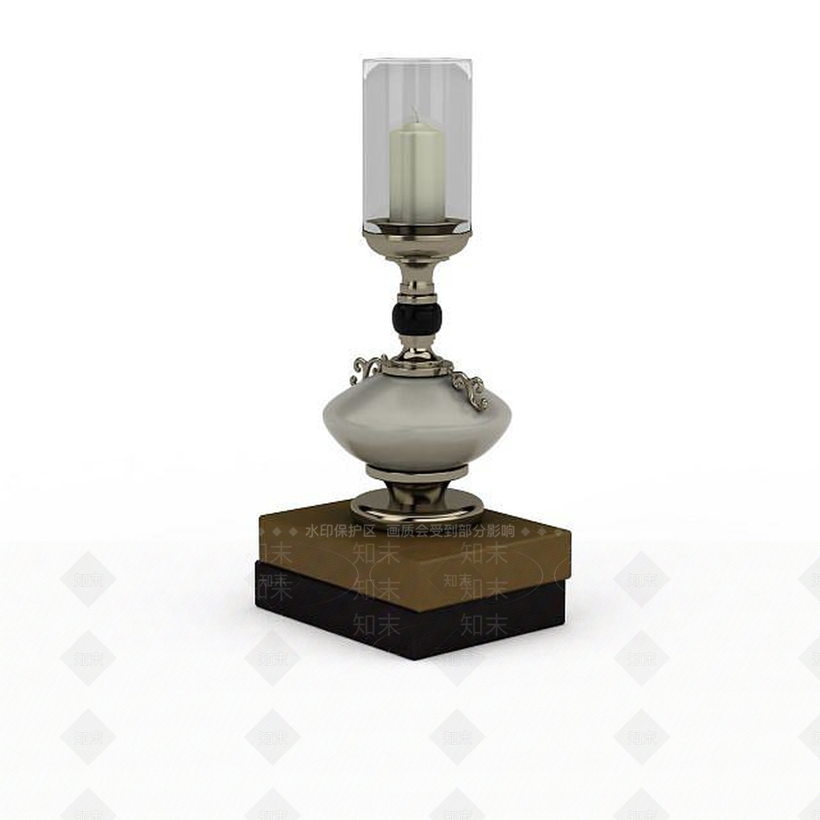 现代白色复古烛台3D模型下载【ID:1195887862】
