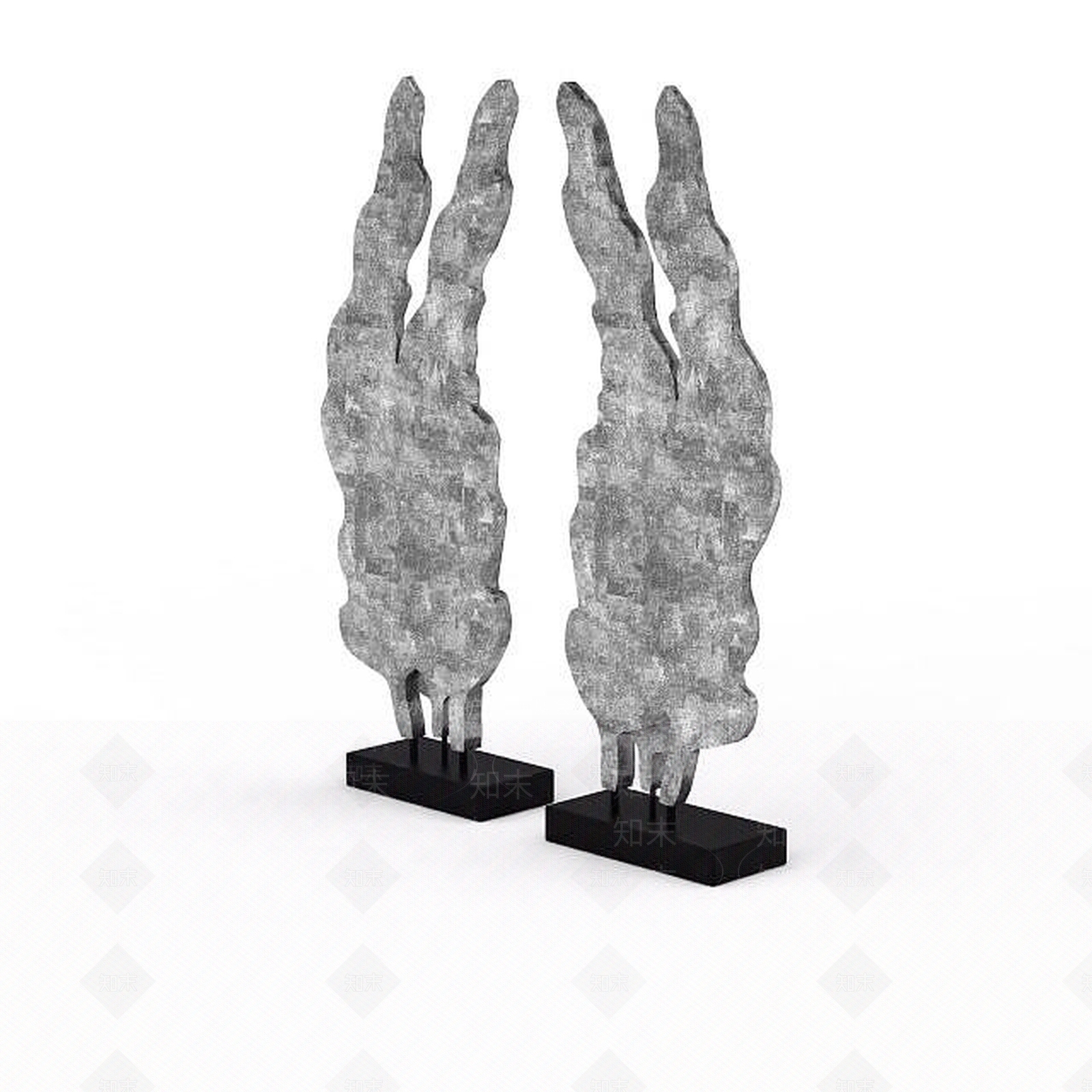 现代白色仿树摆件3D模型下载【ID:1195887960】