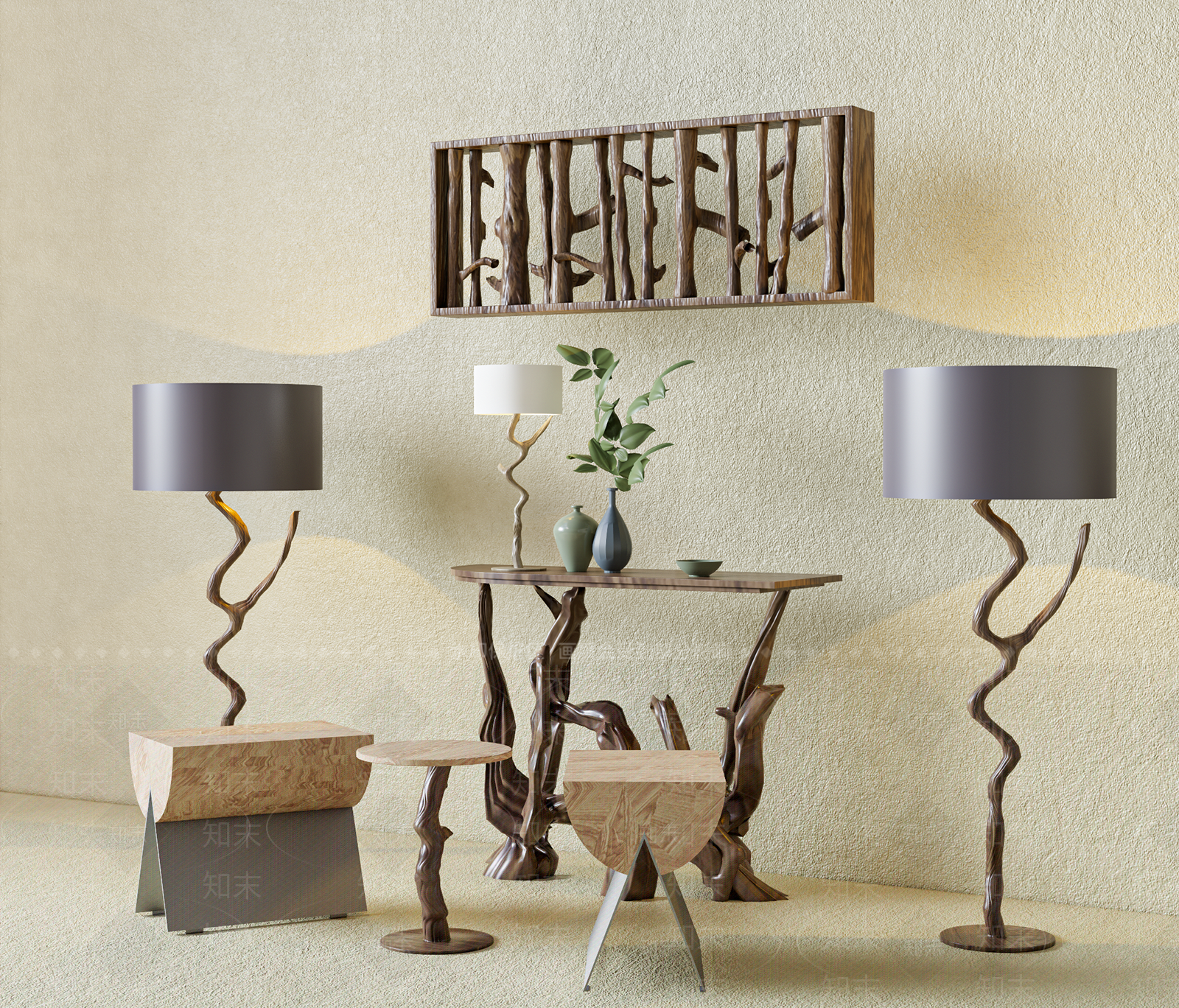 现代日式玄关柜3D模型下载【ID:1195888958】