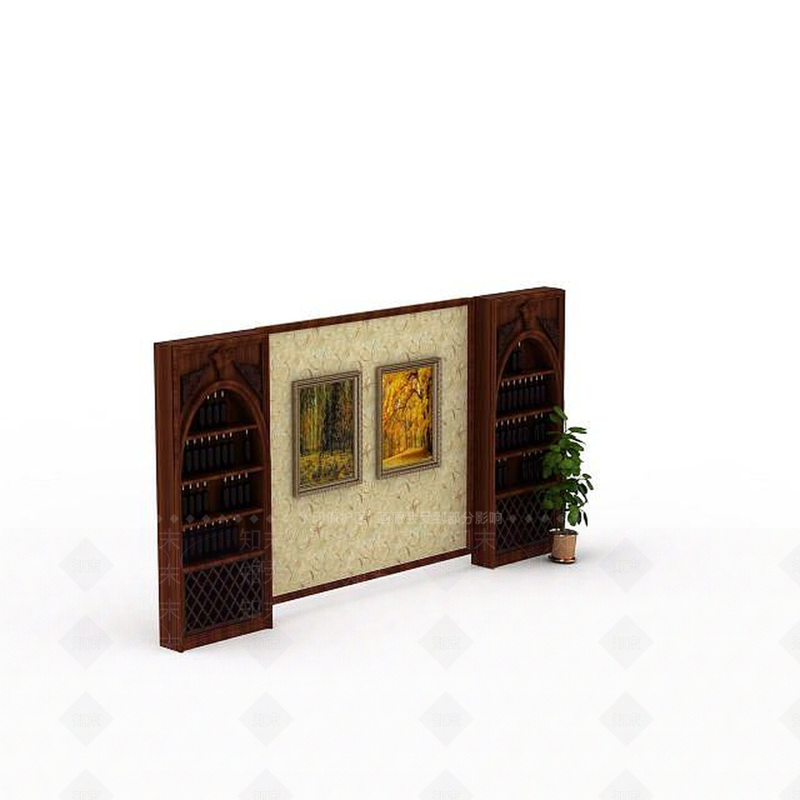 现代高档木质酒柜3D模型下载【ID:1195891031】