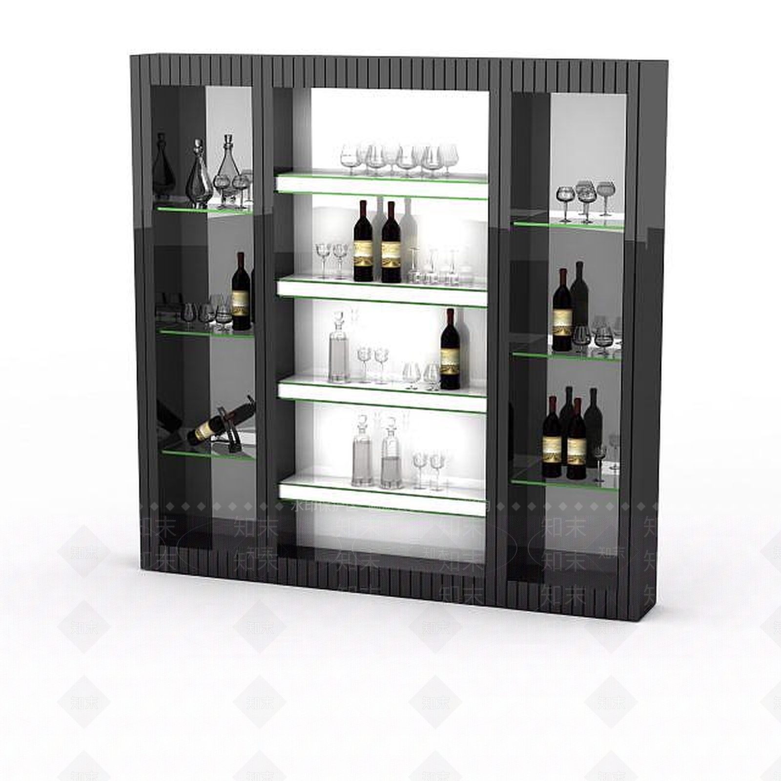 现代家装酒柜3D模型下载【ID:1195891245】