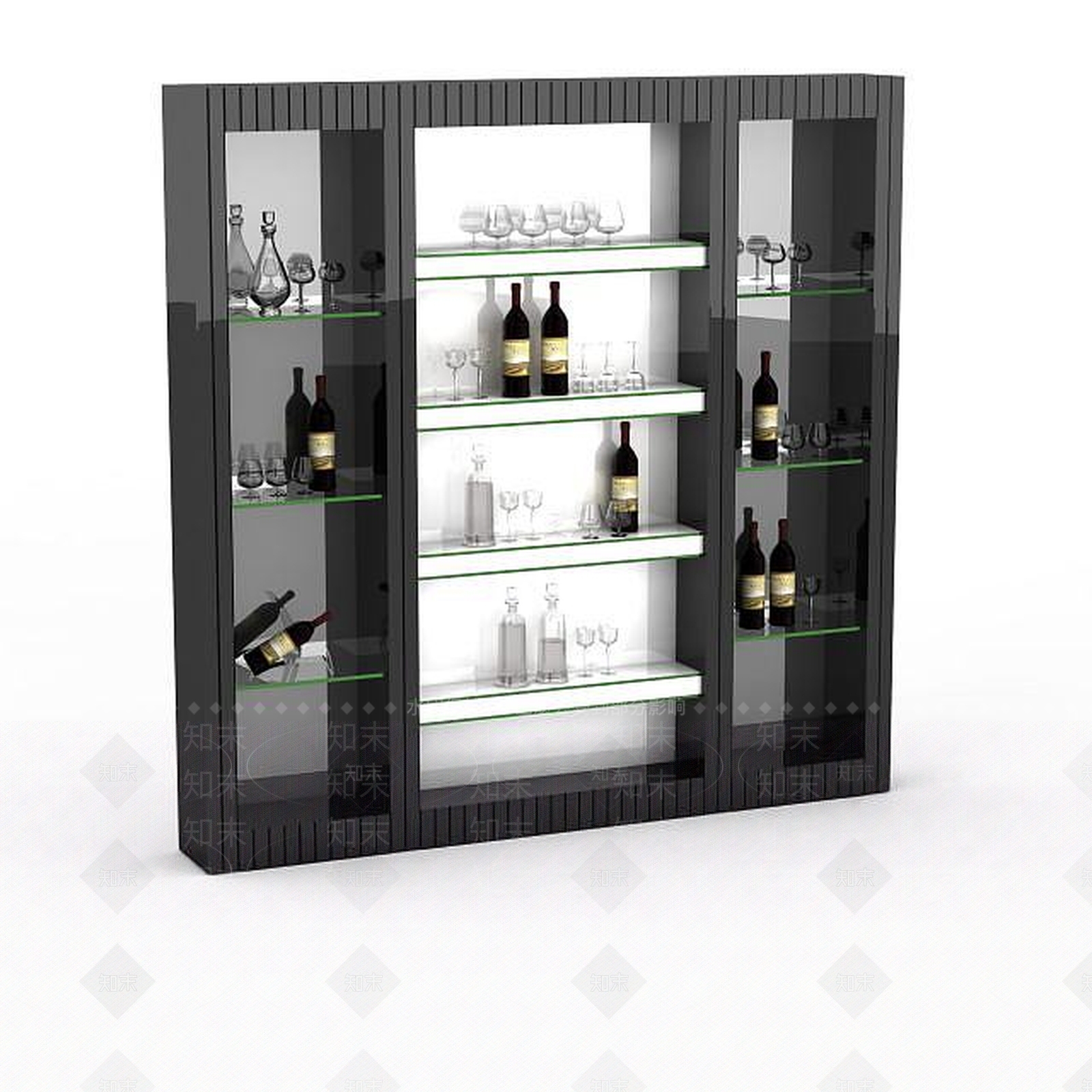 现代家装酒柜3D模型下载【ID:1195891245】