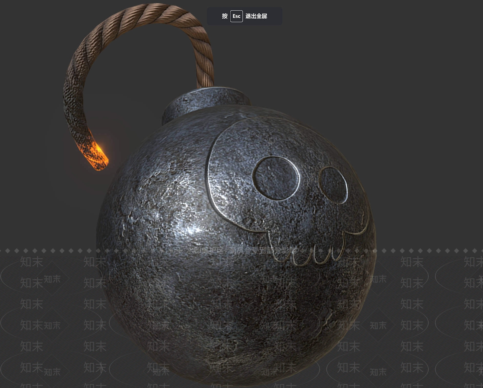 现代卡通游戏骷髅头炸弹3D模型下载【ID:1195891376】