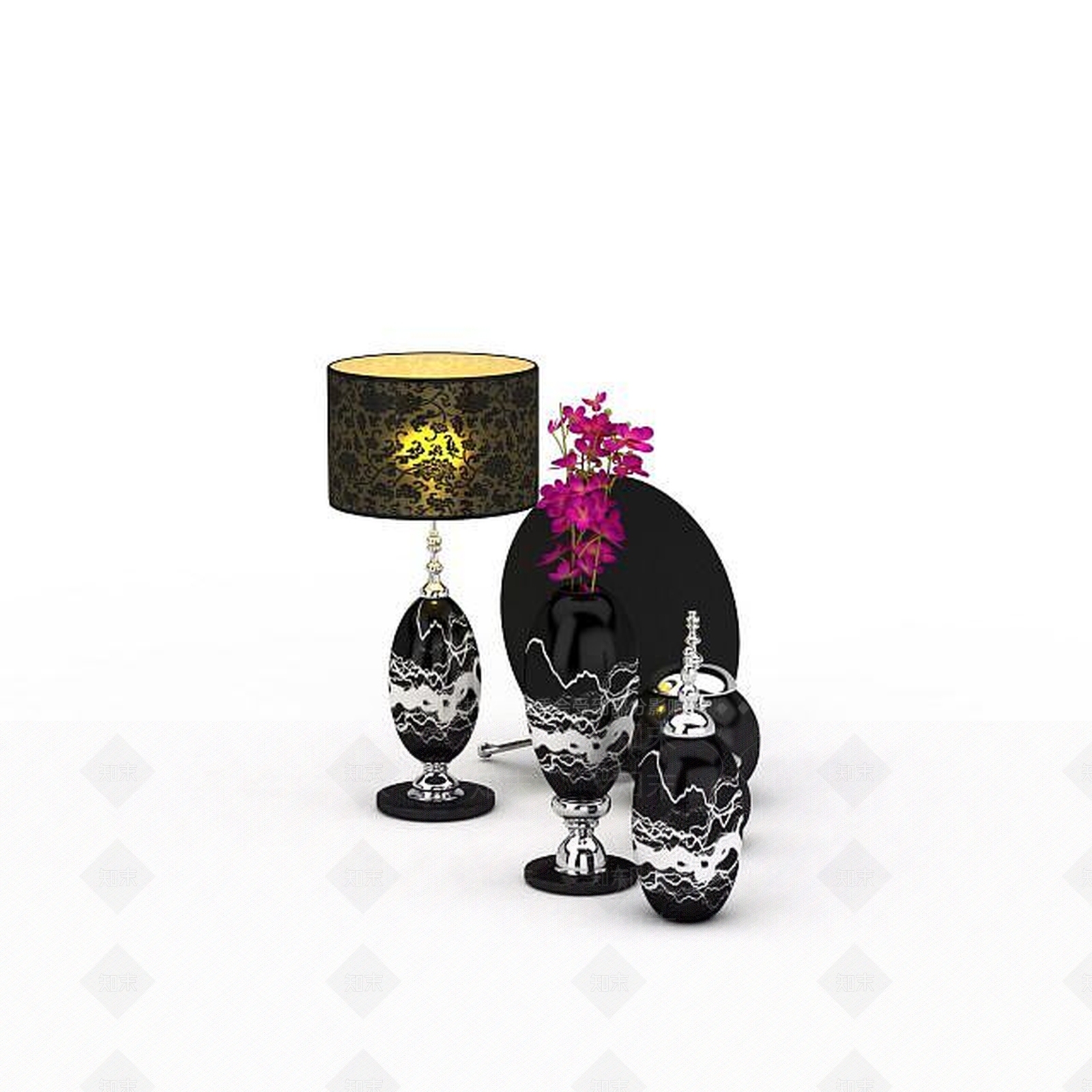 现代黑色摆设品3D模型下载【ID:1195891582】