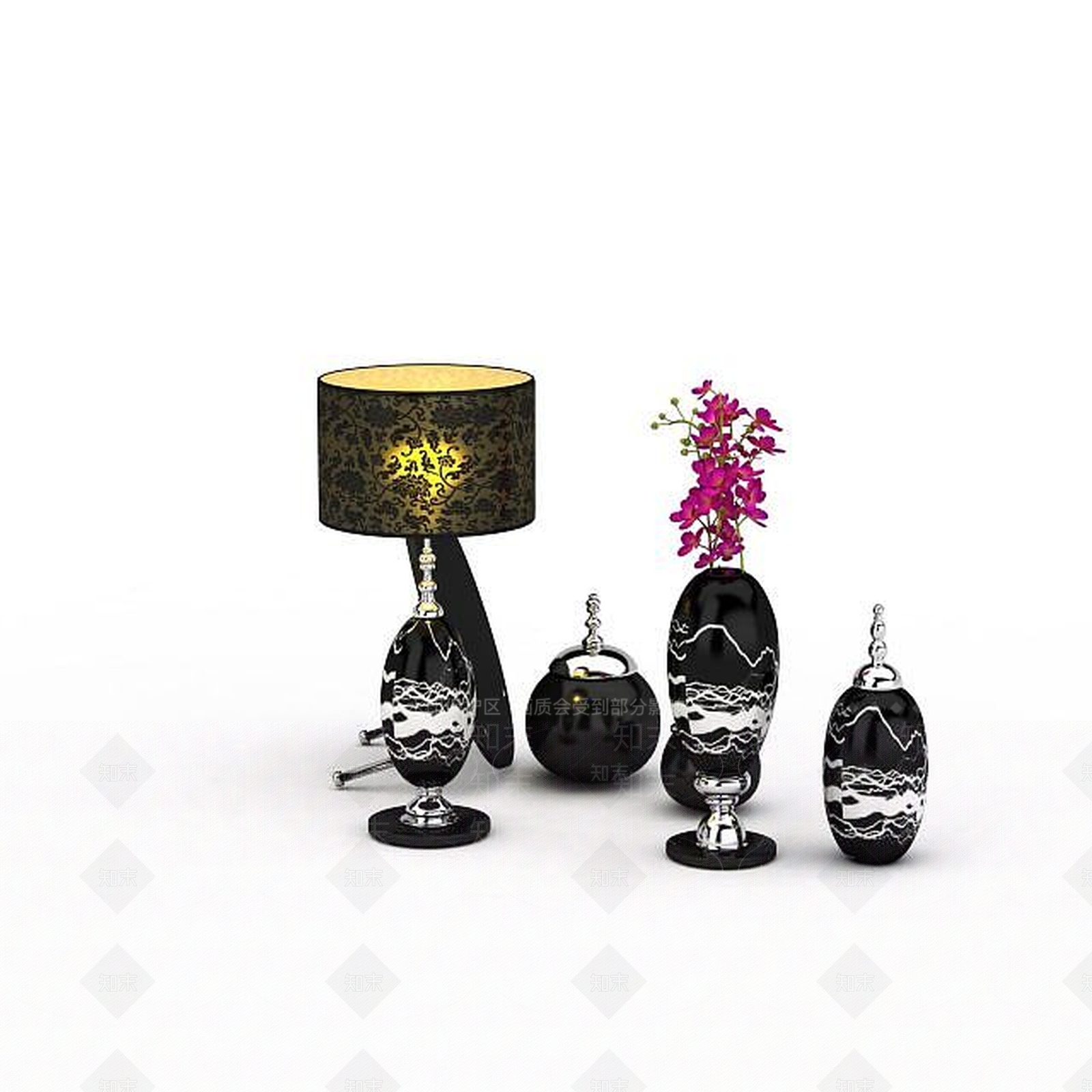 现代黑色摆设品3D模型下载【ID:1195891582】