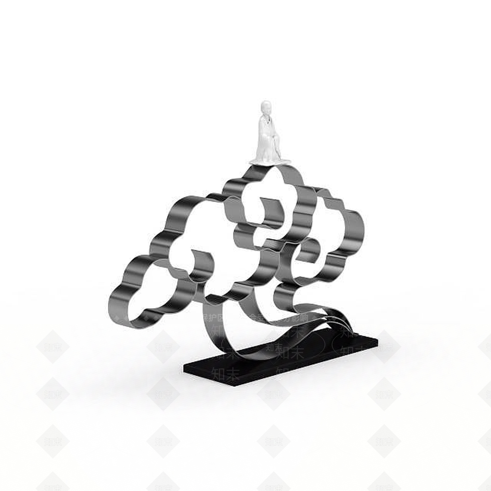 现代祥云仙人摆设品3D模型下载【ID:1195891839】
