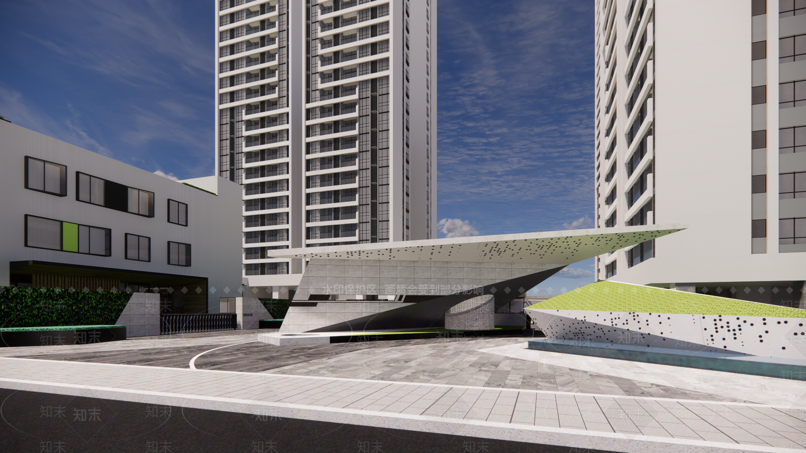 现代小区建筑SU模型下载【ID:1195892419】