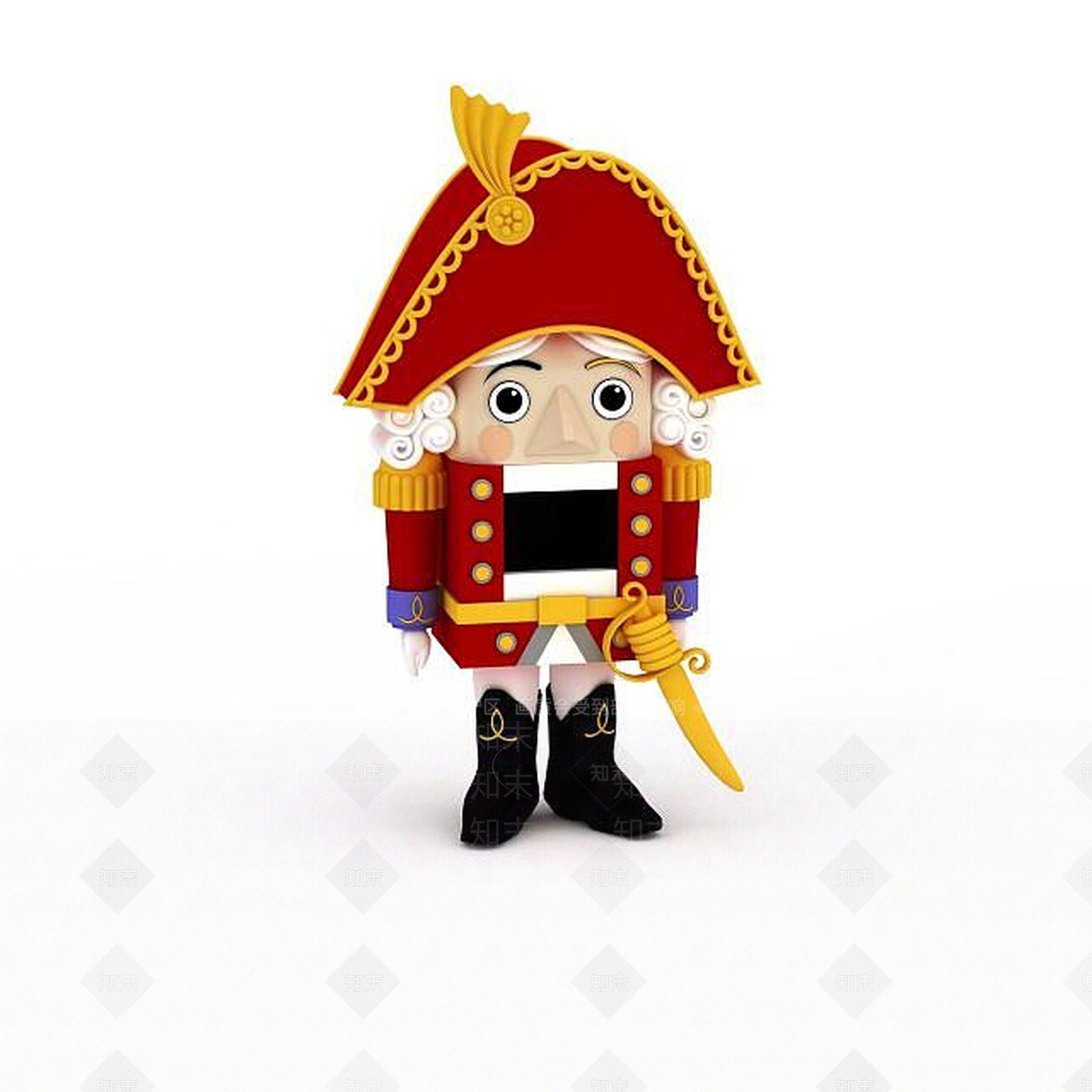 现代卡通士兵摆设品3D模型下载【ID:1195893182】