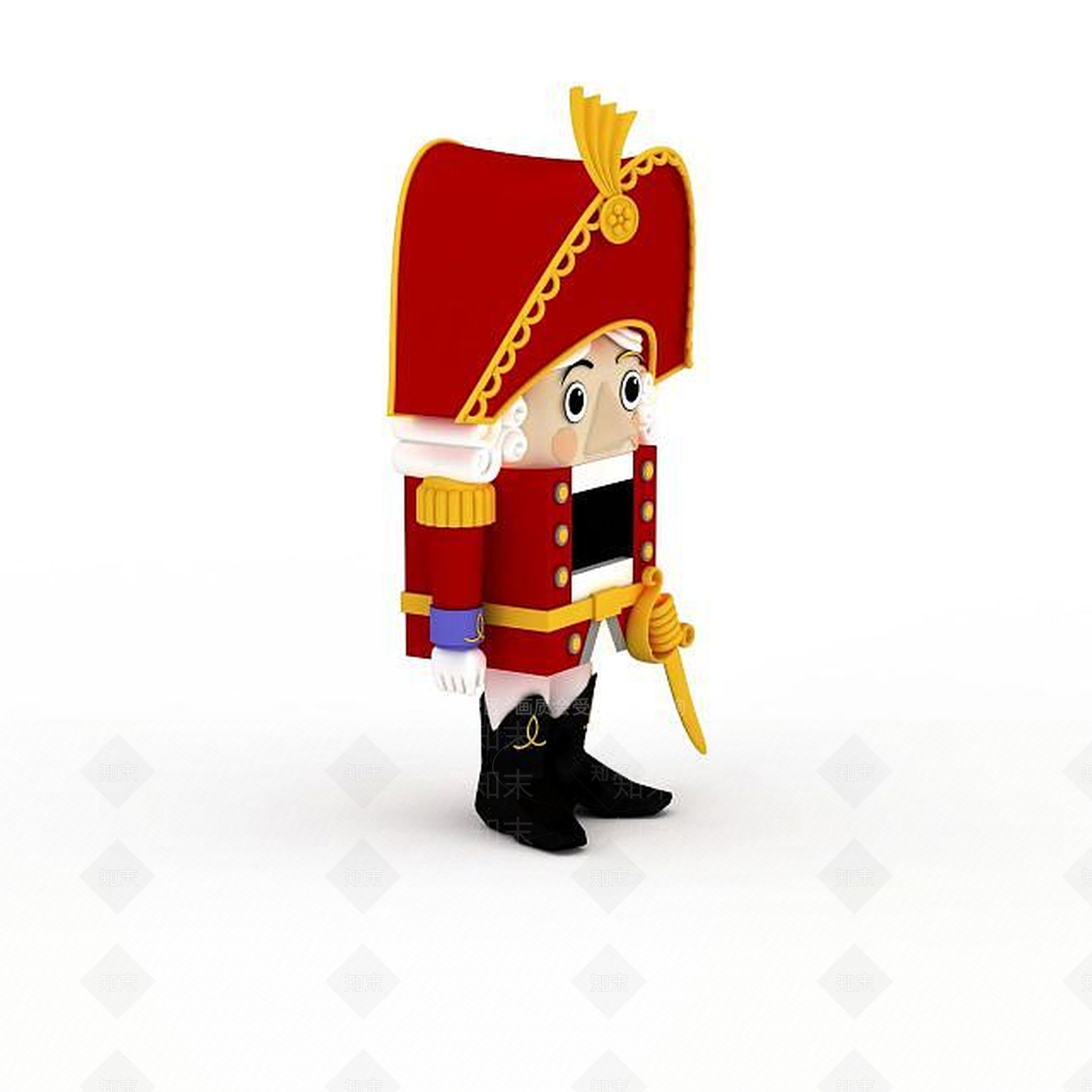 现代卡通士兵摆设品3D模型下载【ID:1195893182】