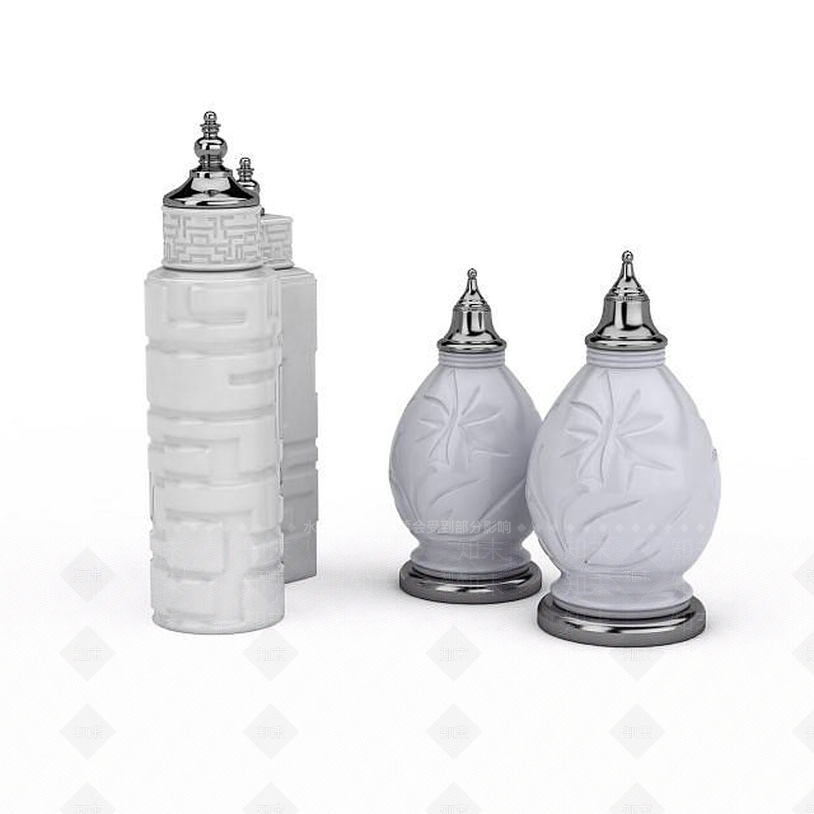 现代白色瓷器摆设品3D模型下载【ID:1195893188】