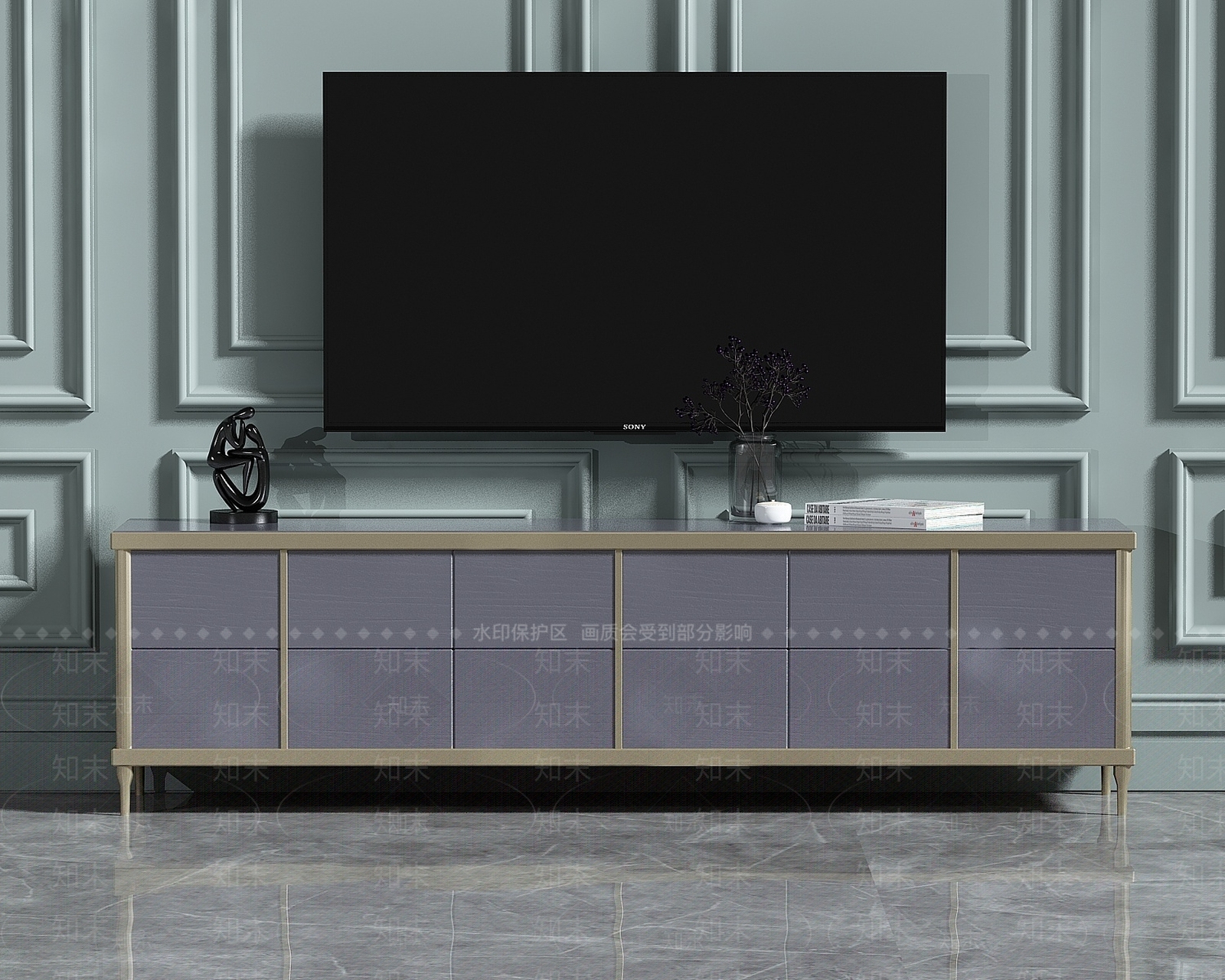 现代电视柜3D模型下载【ID:1195894009】