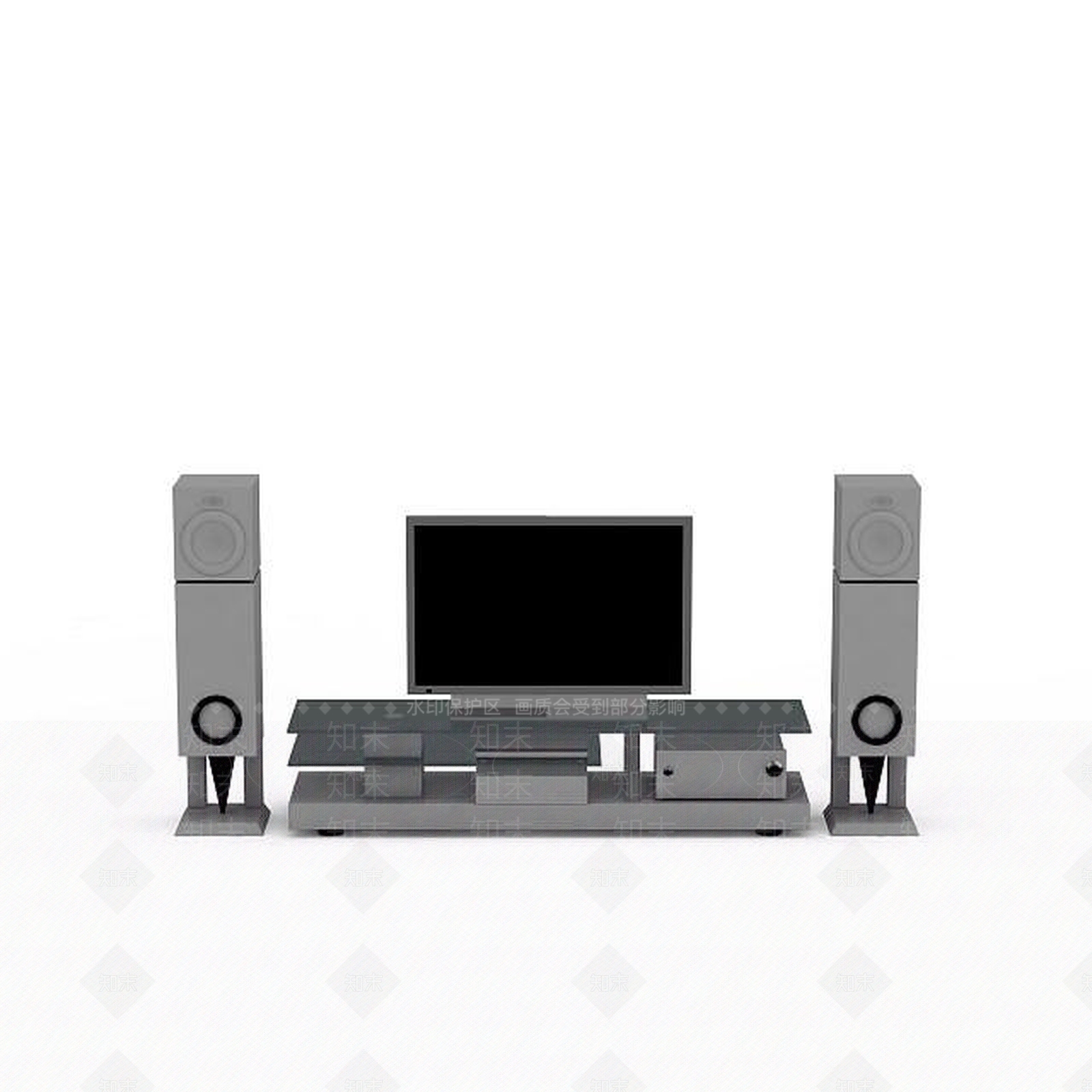 现代客厅音响设备3D模型下载【ID:1195896387】