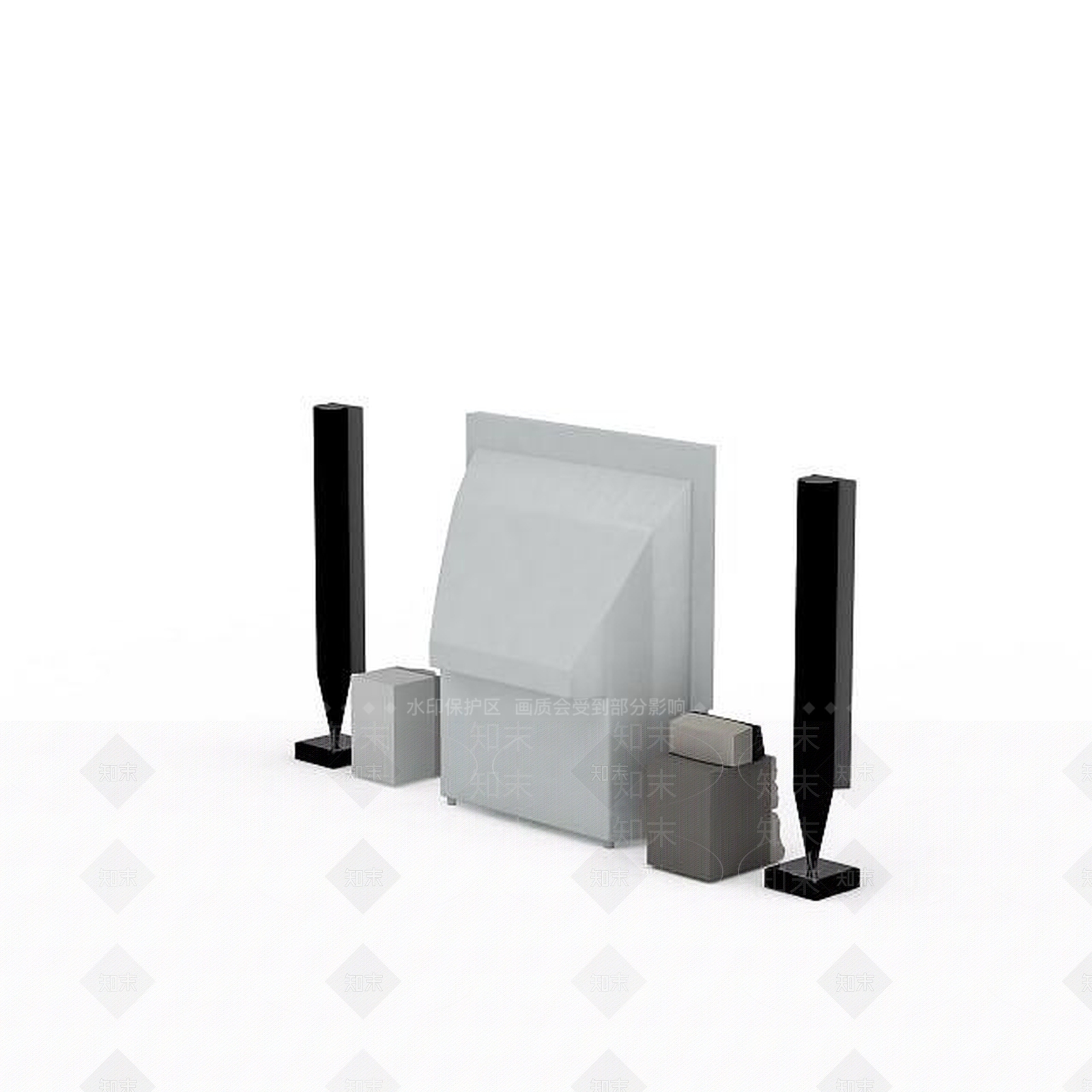 现代客厅音响设备3D模型下载【ID:1195896850】