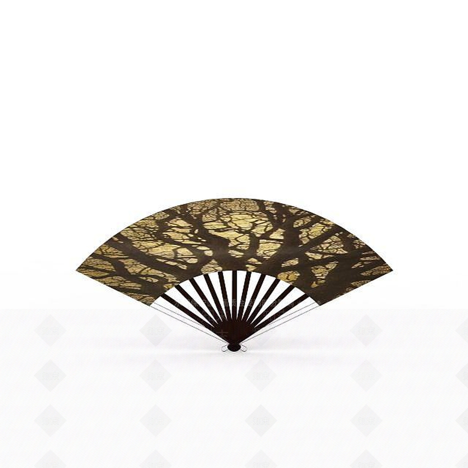 中式折扇3D模型下载【ID:1195896993】