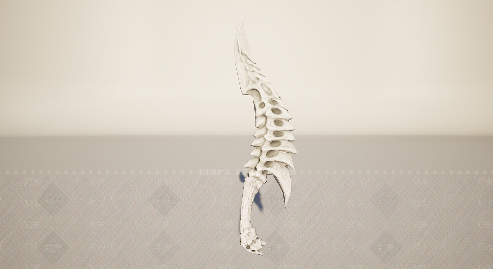 现代游戏装备武器骨头3D模型下载【ID:1195898034】