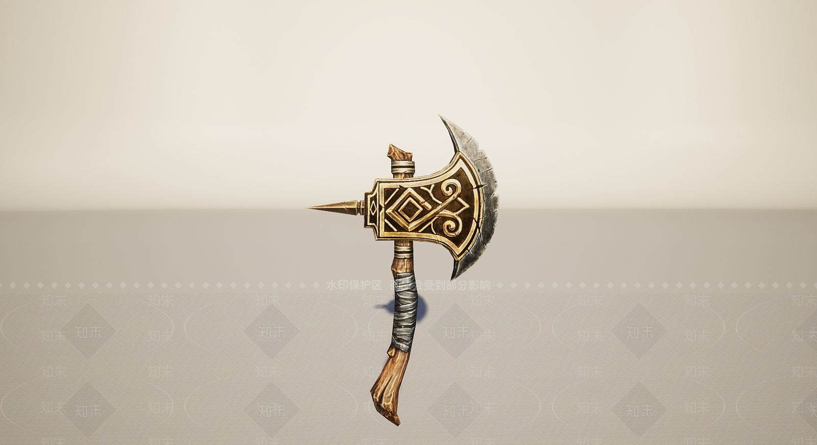 现代游戏装备武器斧子3D模型下载【ID:1195898939】